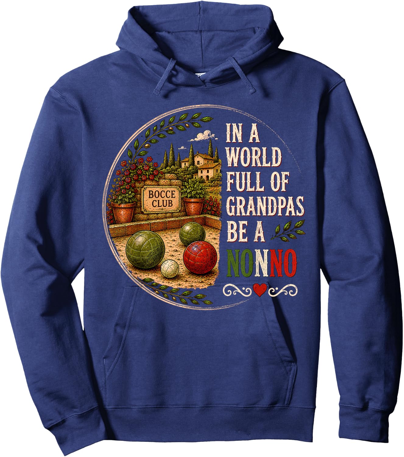 in A World Full of Grandpas Be A Nonno Father's Day Italian Hoodie - Hoodie | Navy