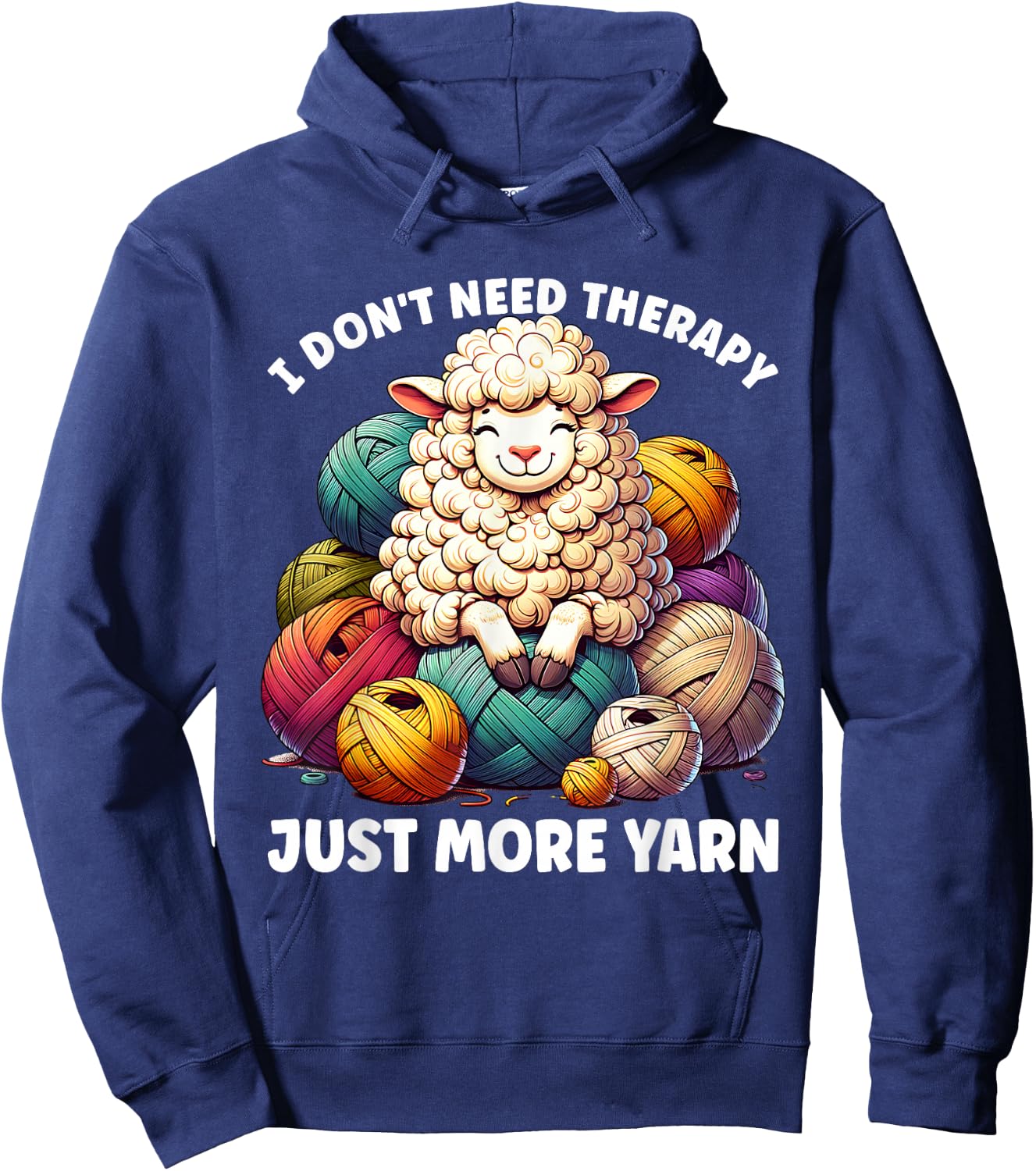 Wool Lover Hnadmade Crochet Sheep Need More Yarn Knitting Hoodie - Hoodie | Navy