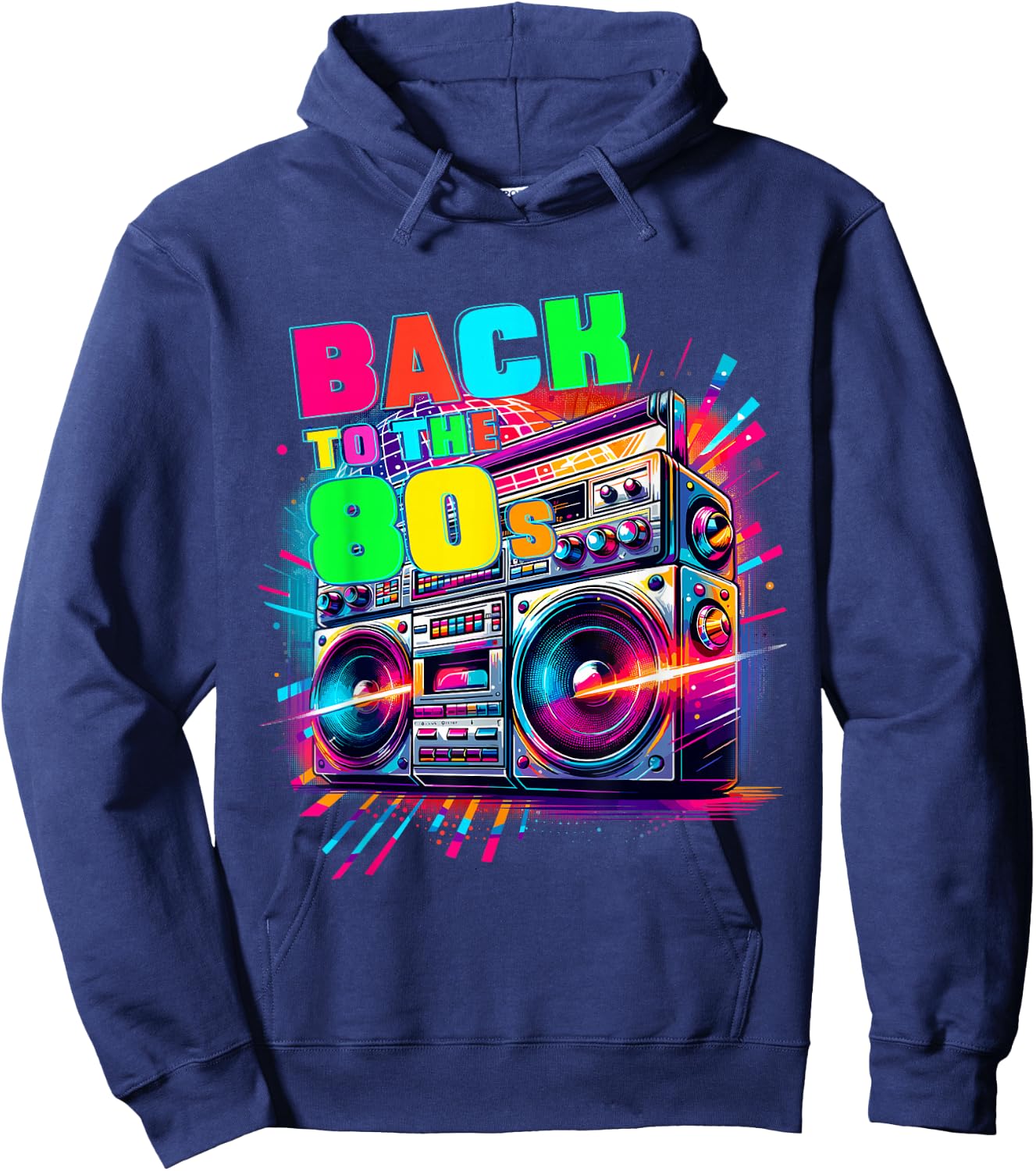 Back To The 80s Party Carnival Costume Fancy Dress 80s , black Hoodie - Hoodie | Navy