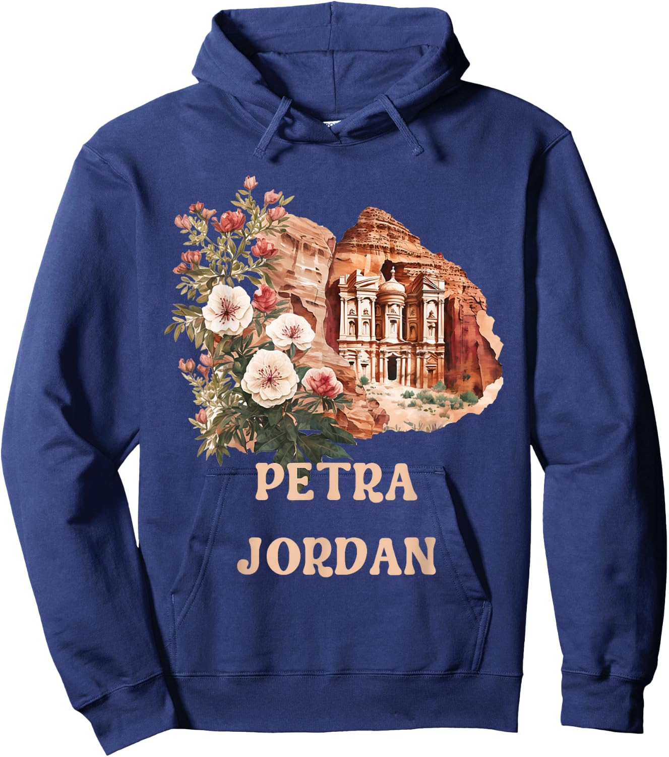 Al Khazneh Petra Jordan Travel Wanderlust Vacation Museum Hoodie - Hoodie | Navy