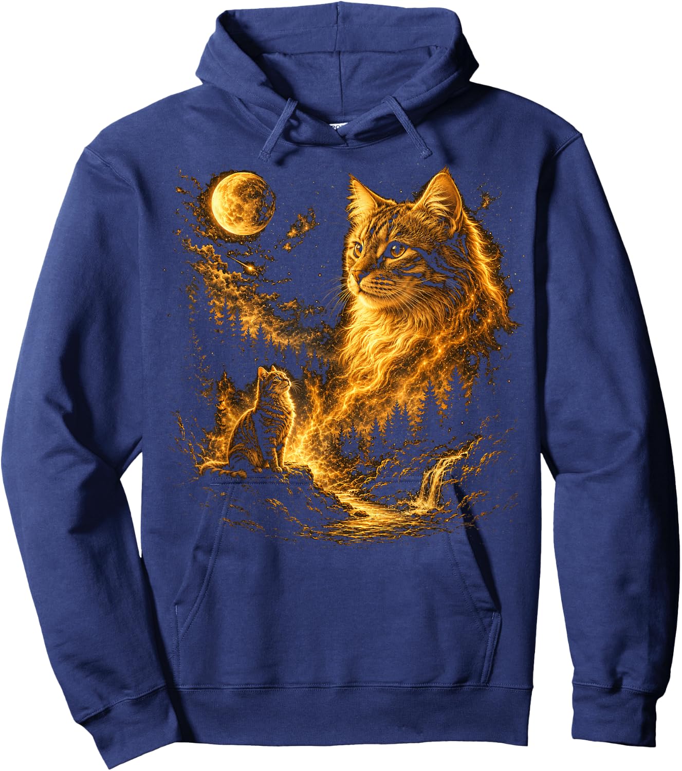 Cat Men Kids Boys Cute Cat Dad Vintage Hoodie - Hoodie | Navy