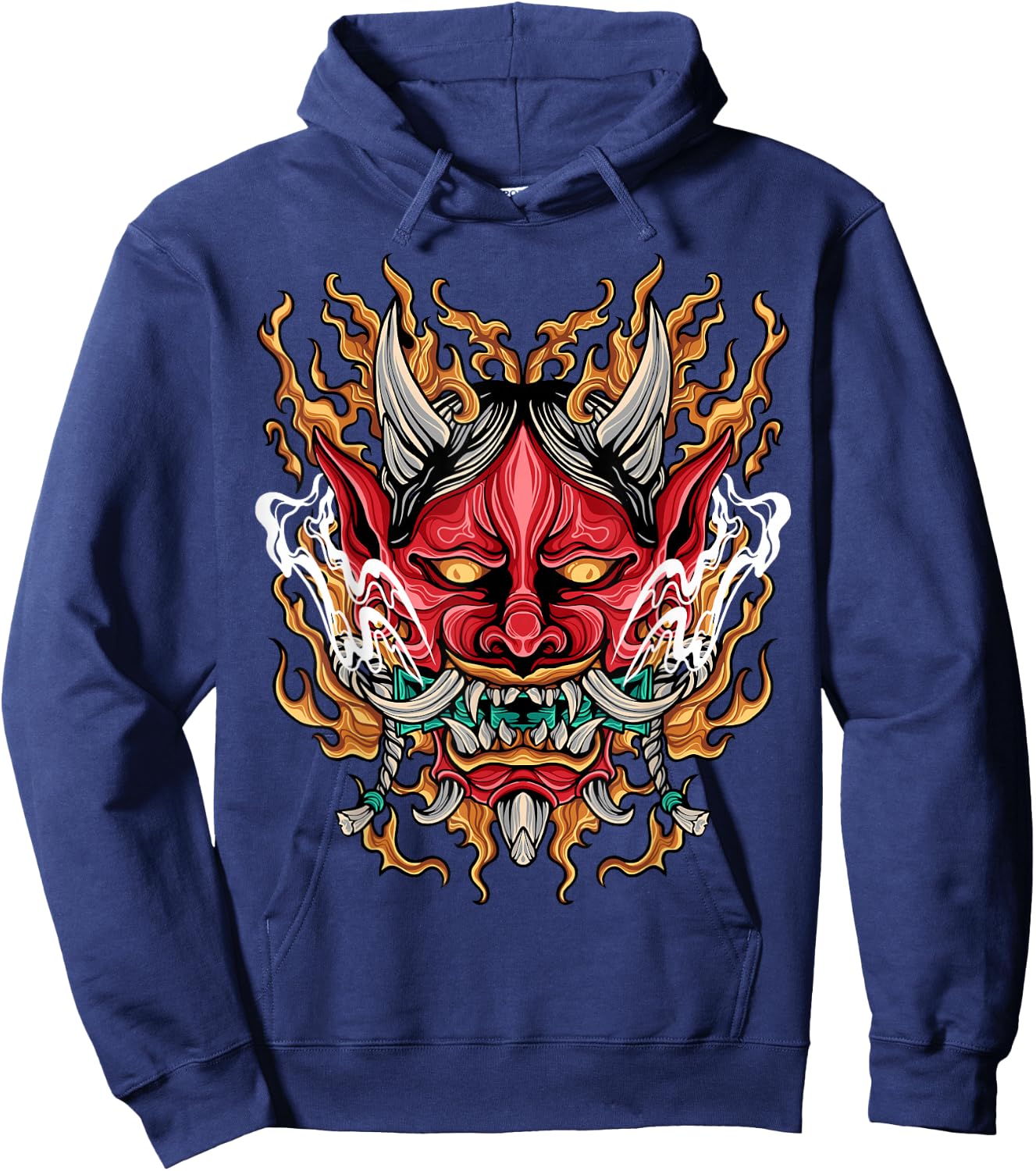 Oni Yokai Dämonen Teufel Geschenk Bekleidung DMTRY Herren Demon Oni Schwarz Kurzarm Klassisch Einfarbig S Hoodie - Hoodie | Navy