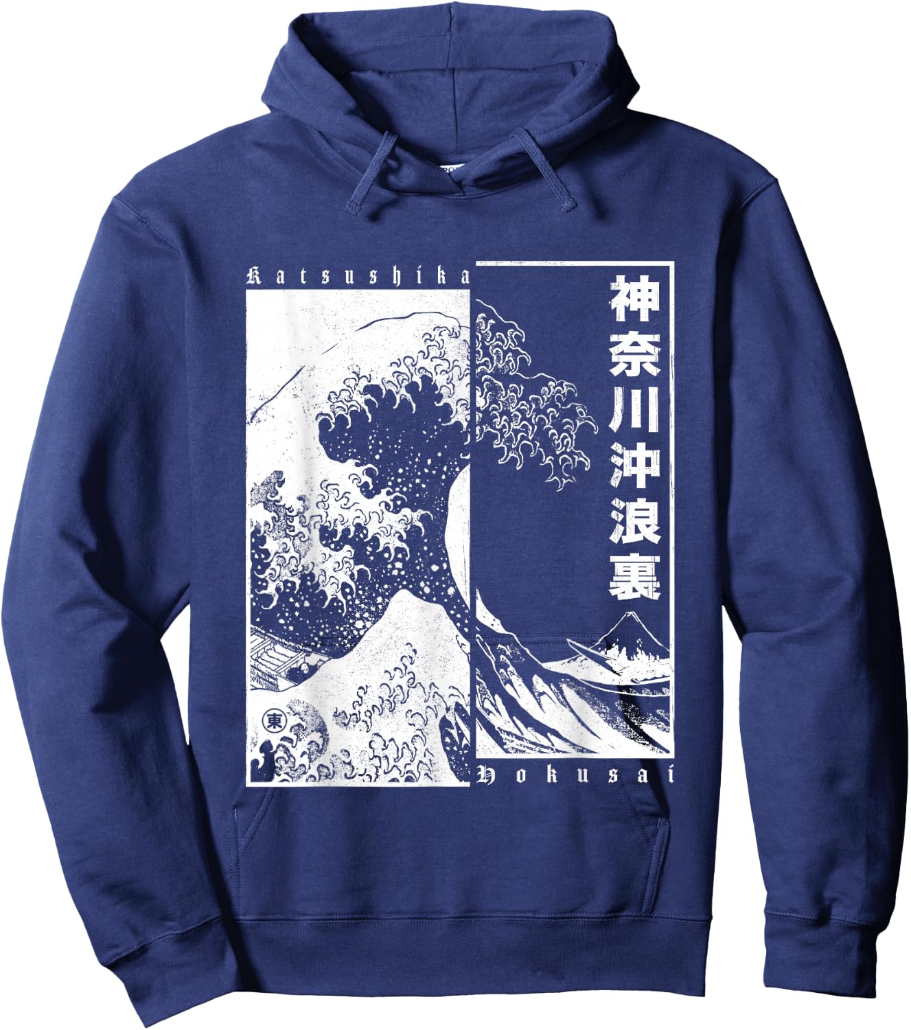 Japanische Otaku Motive für Japan Liebhaber - -Erwachsene - Japan Fans, Anime und Manga Fans - Kurzarm - - Japanische Welle Design - Schwarz - S - Klassisch Hoodie - Hoodie | Navy