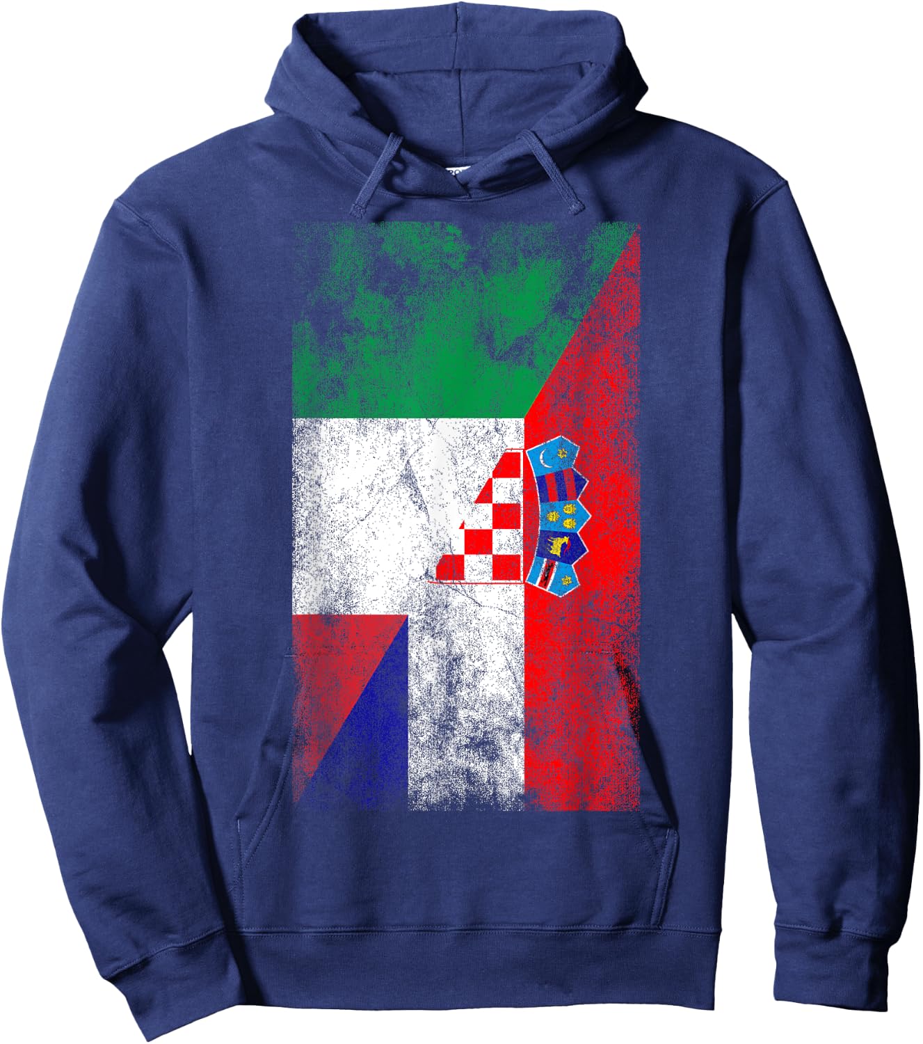 Italy Croatia Flags - Italian Croatian Hoodie - Hoodie | Navy