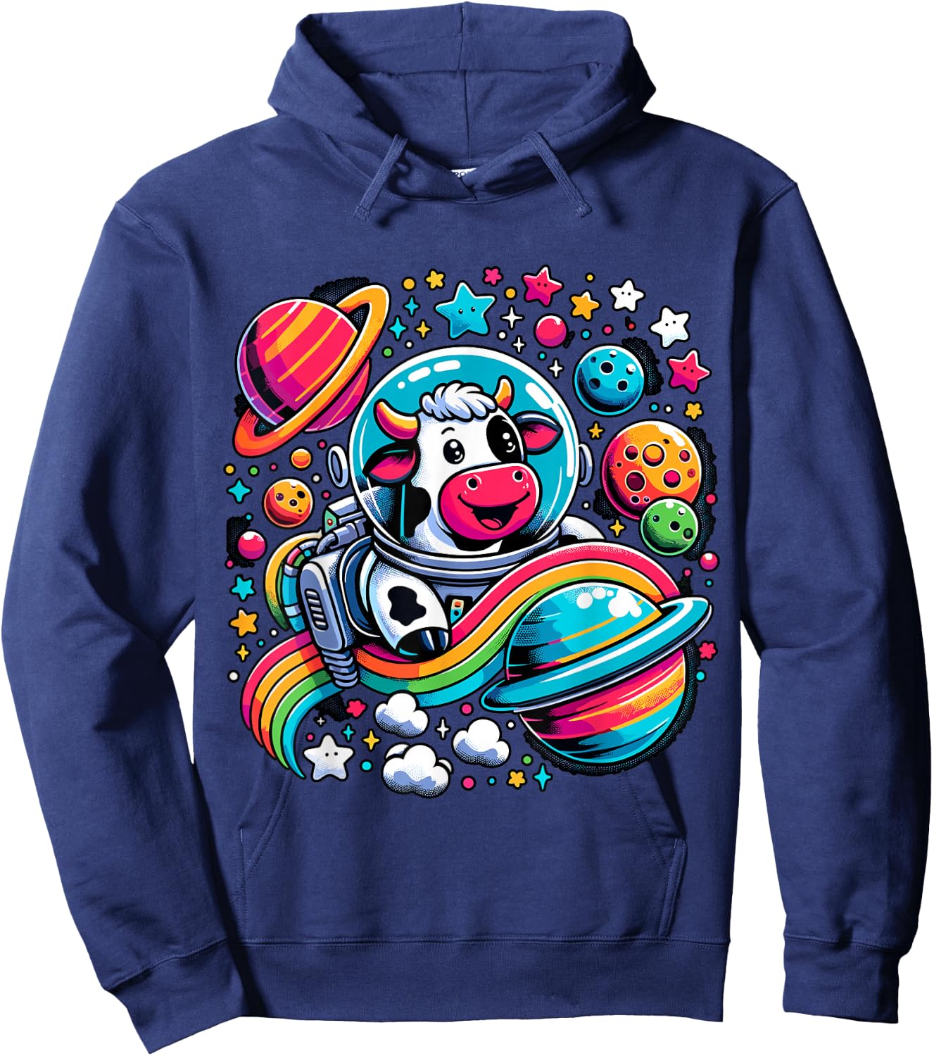 Astronaut Cow Space Galaxy Hoodie - Hoodie | Navy