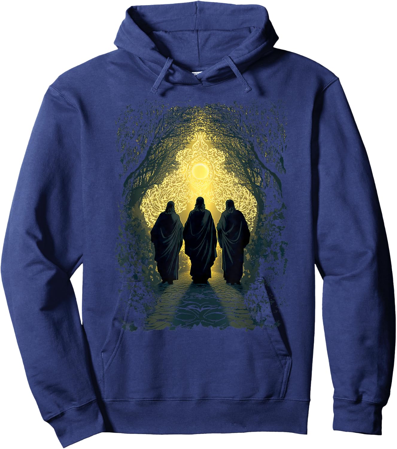 Sacred Christian Easter - The Road to Emmaus, Happy Easter Hoodie - Hoodie | Navy