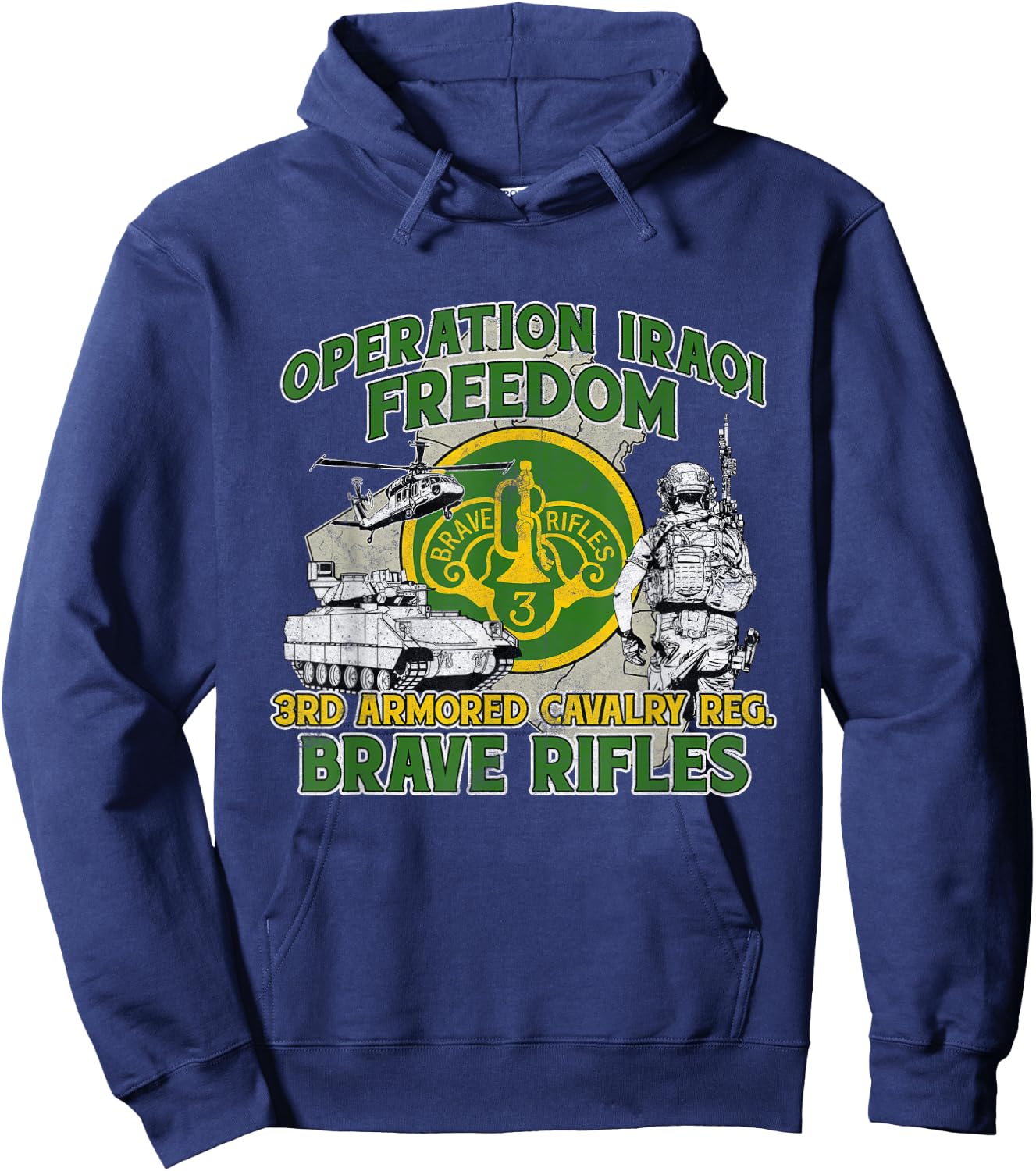 3rd Armored Cavalry Regiment Operation Iraqi Freedom OIF Hoodie - Hoodie | Navy