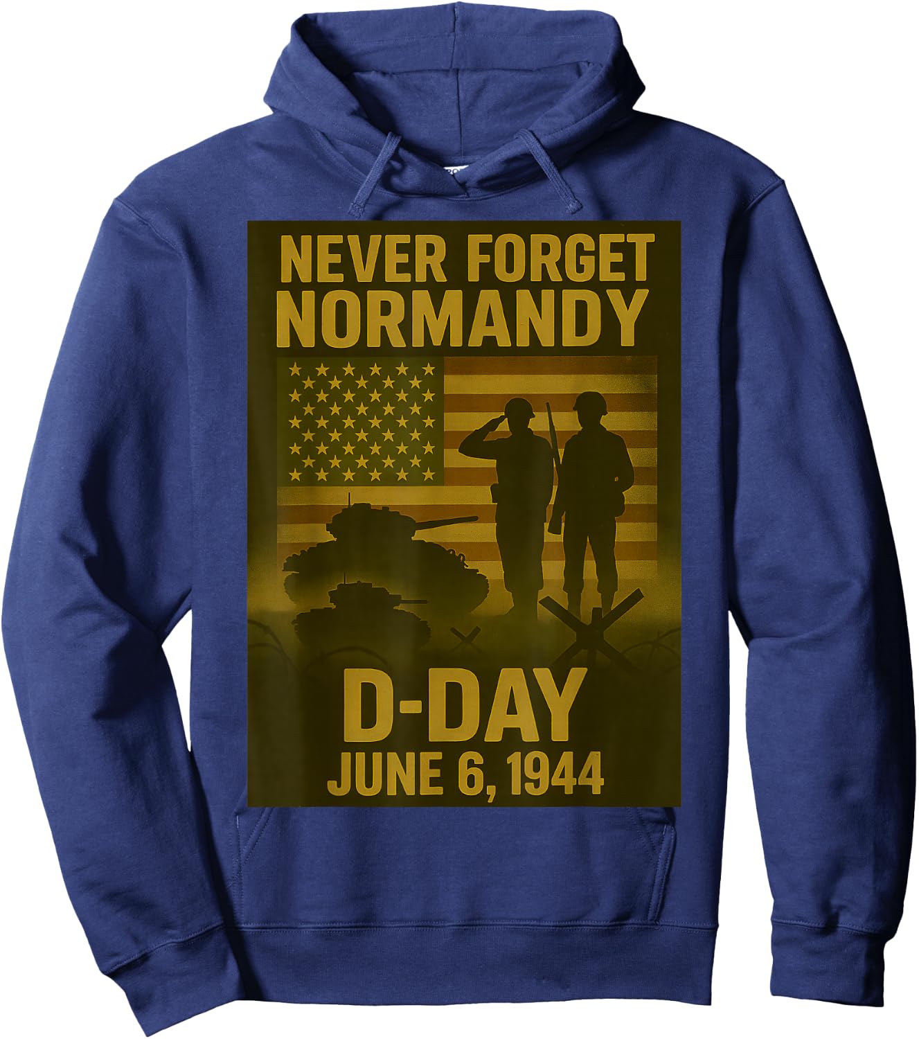 D-Day 82st anniversary 1944-2026 Veteran Remembrance Tribute Hoodie - Hoodie | Navy