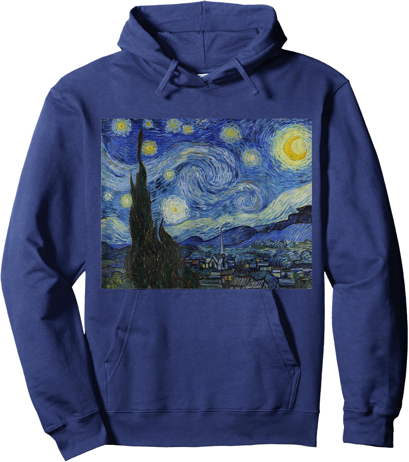 Starry Night by Vincent van Gogh | Famous Painting Hoodie - Hoodie | Navy