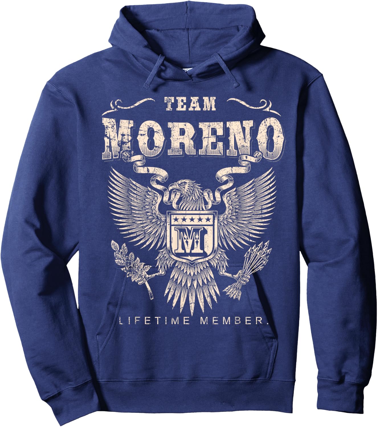 Team Moreno Family Name Lifetime Member Hoodie - Hoodie | Navy