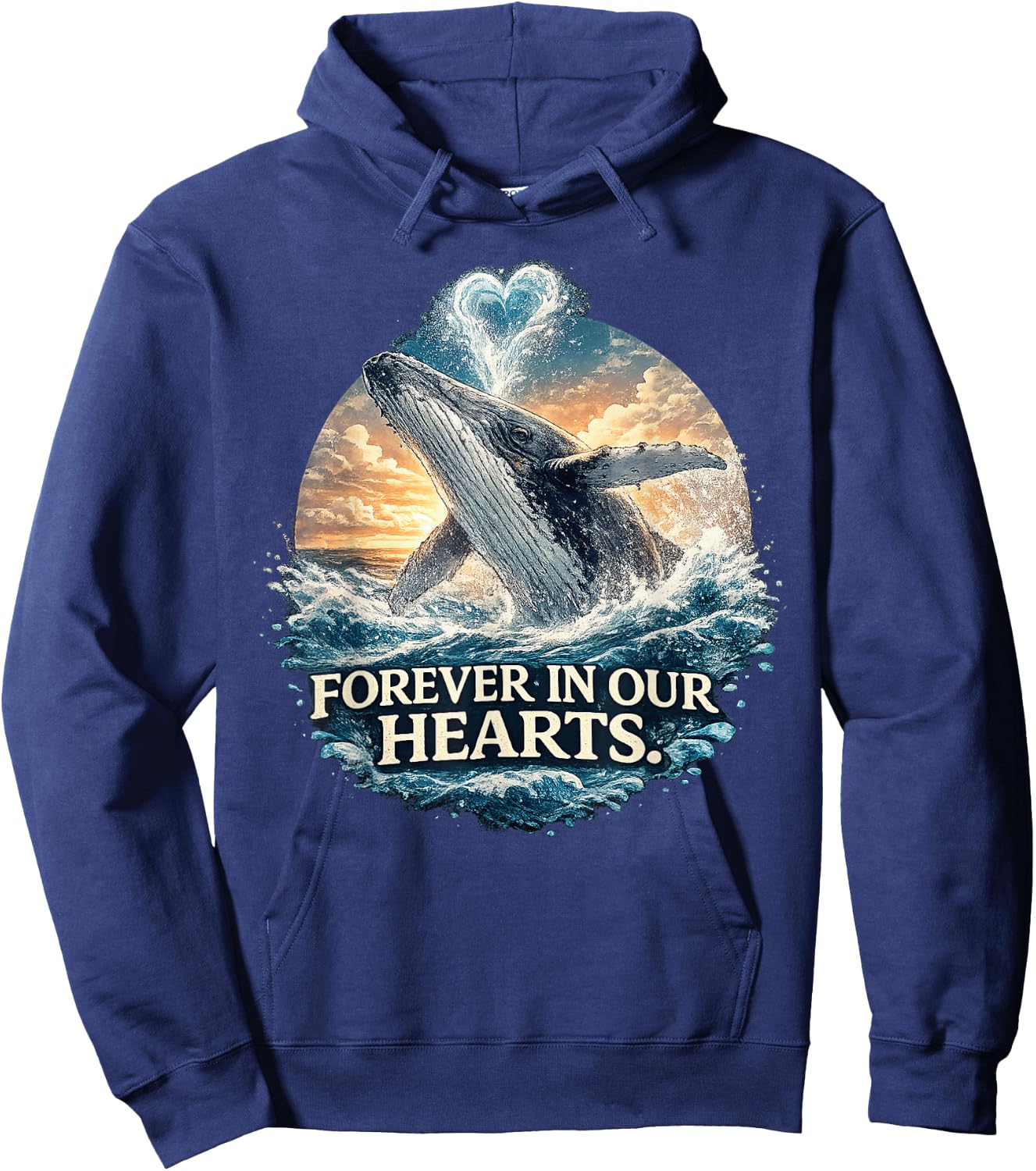 Timmy Wal Ostsee Buckelwal Team Hope Free In Unseren Herzen Hoodie - Hoodie | Navy