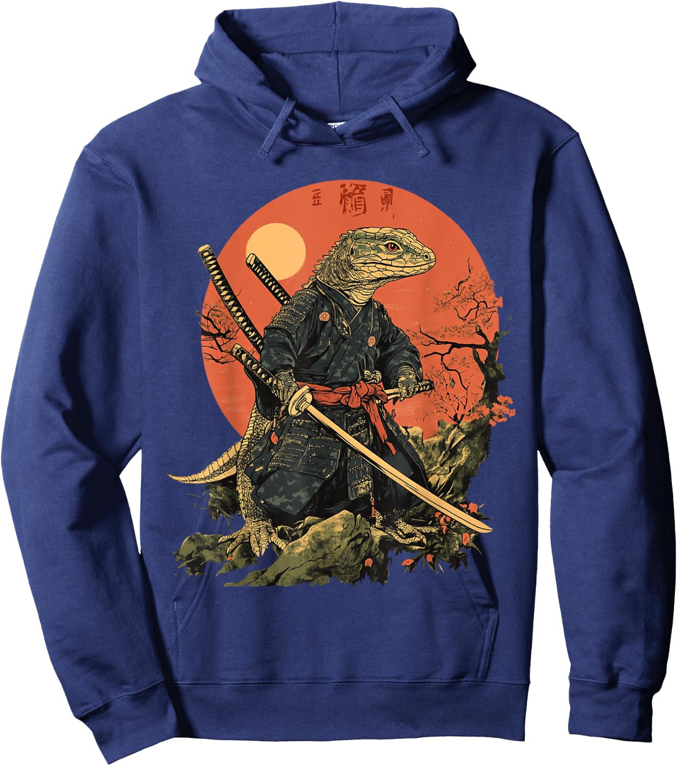 Reptile Japanese Ninja Samurai Anime Reptilian Lizard Hoodie - Hoodie | Navy