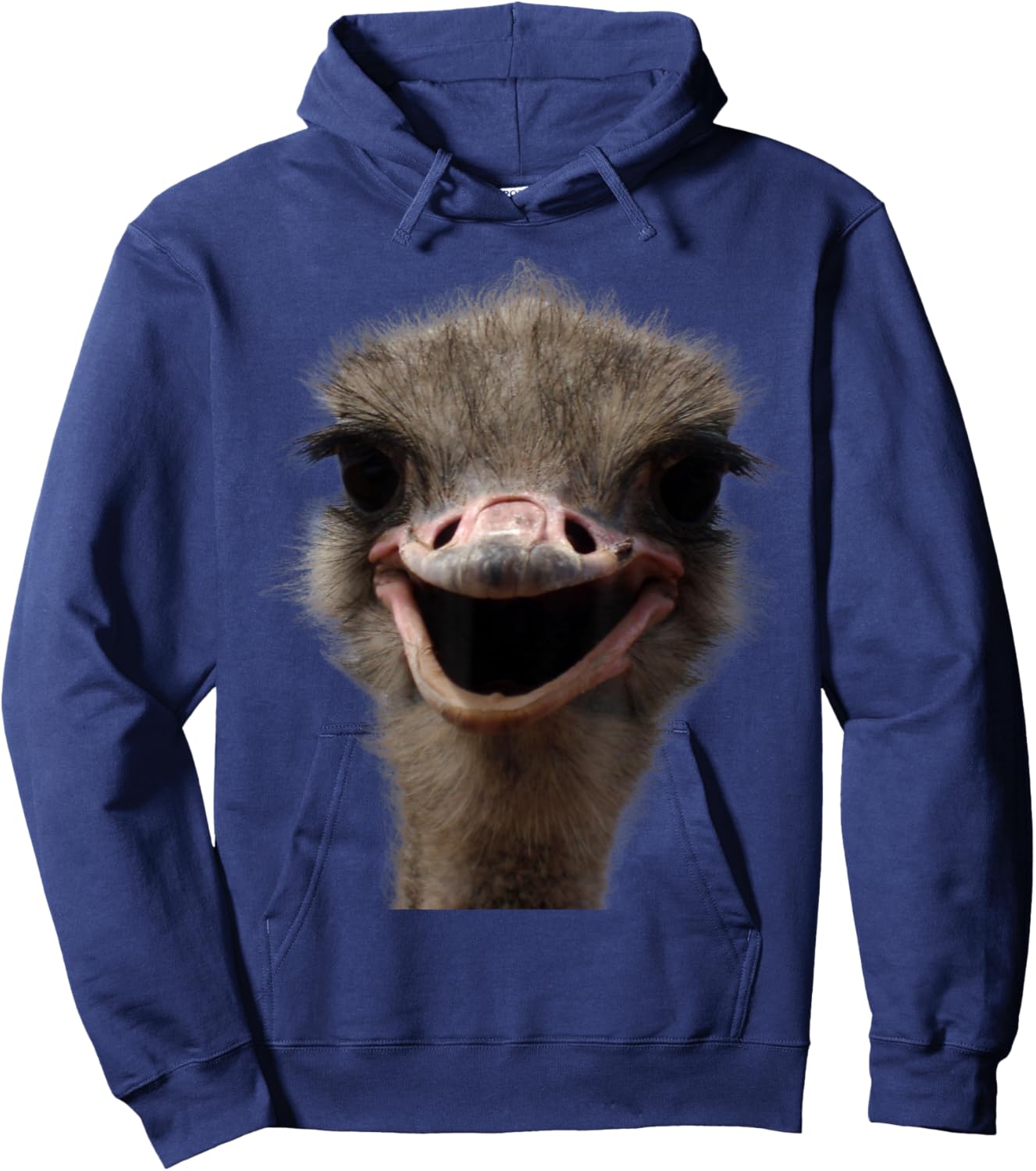 Funny Ostrich Head, Safari Bird Lover Funny Ostrich Hoodie - Hoodie | Navy