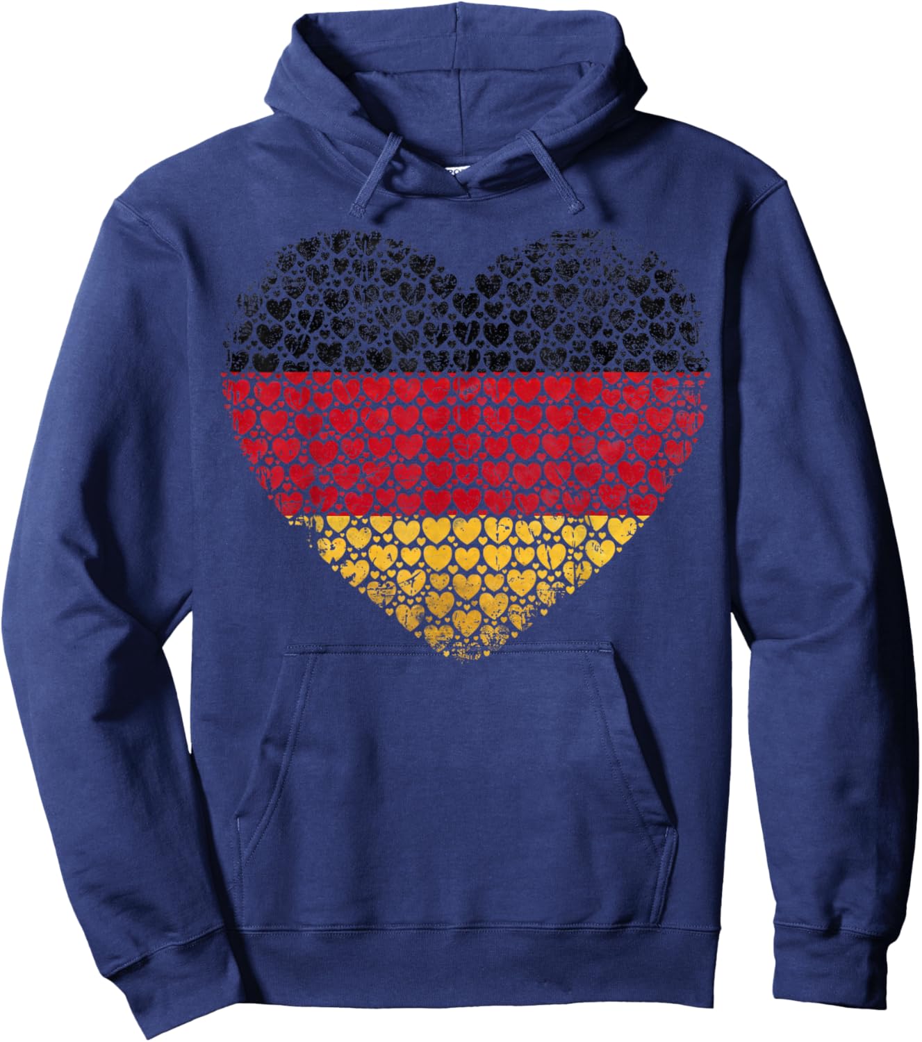 Deutschland Flaggenherz aus kleinen Herzen Schwarz Rot Gold Hoodie - Hoodie | Navy
