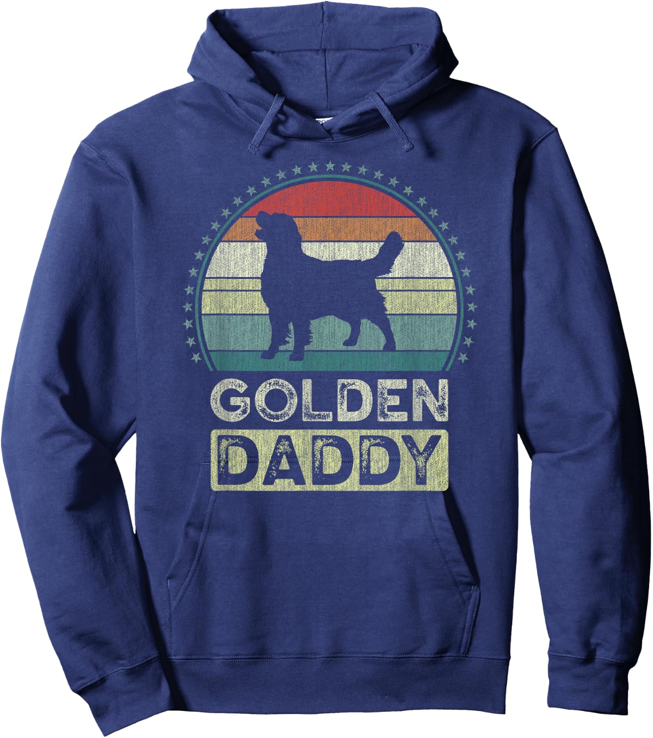 Golden Daddy, Father's Day, Golden Retriever Dad Hoodie - Hoodie | Navy