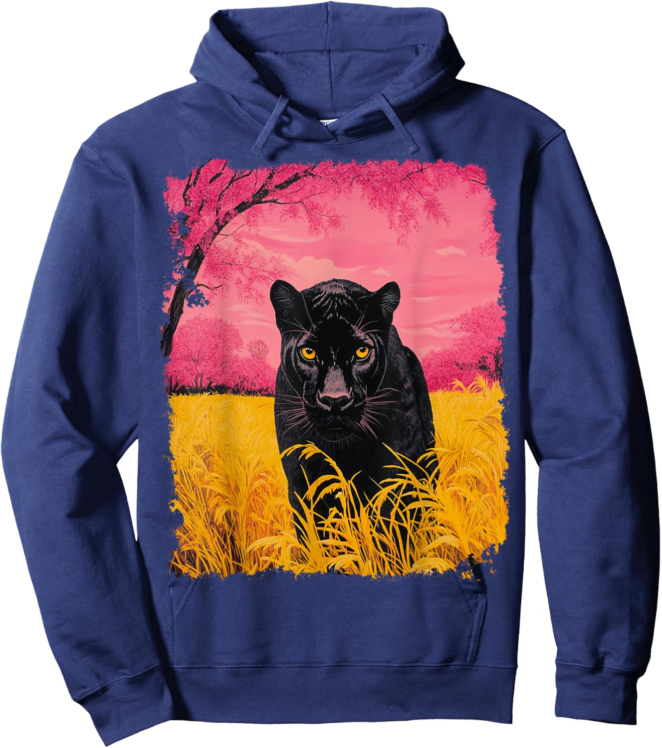 Pink Tops Panther Black Hoodie - Hoodie | Navy
