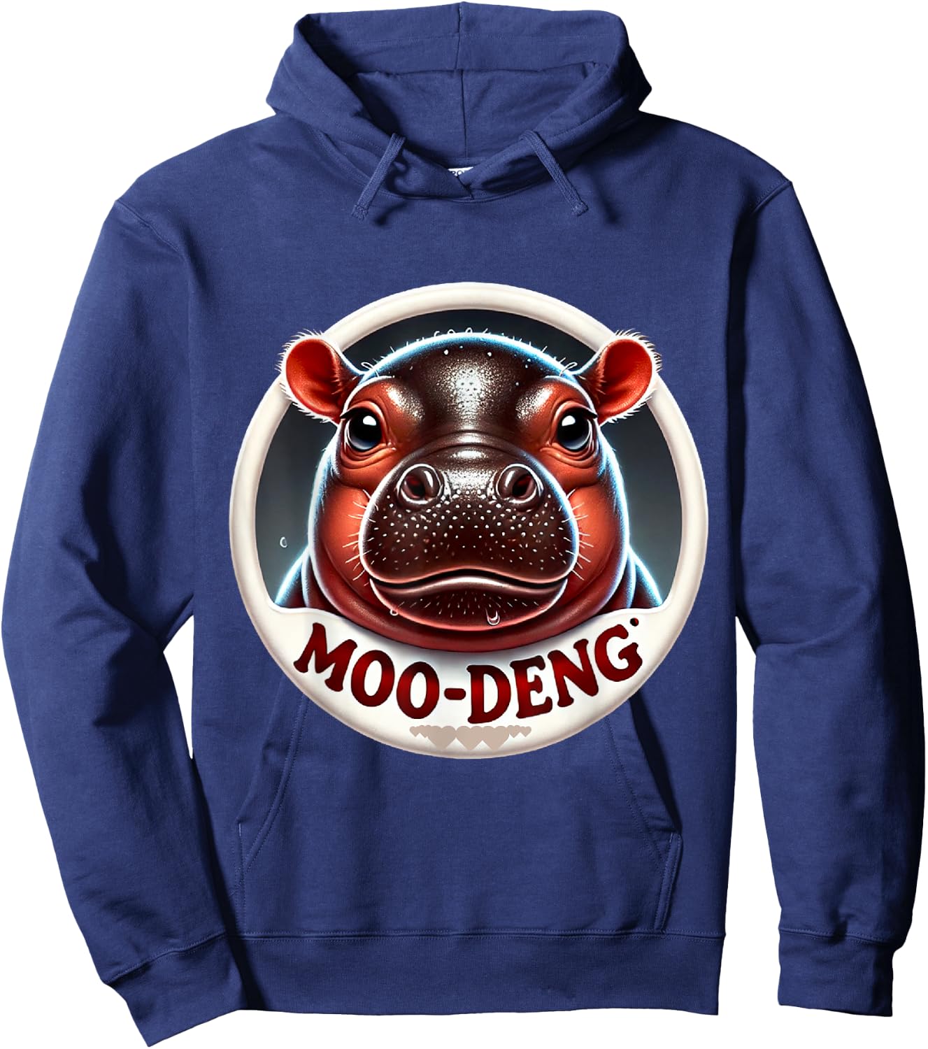 Moo Deng Hippo Funny Halloween Costume Hoodie - Hoodie | Navy