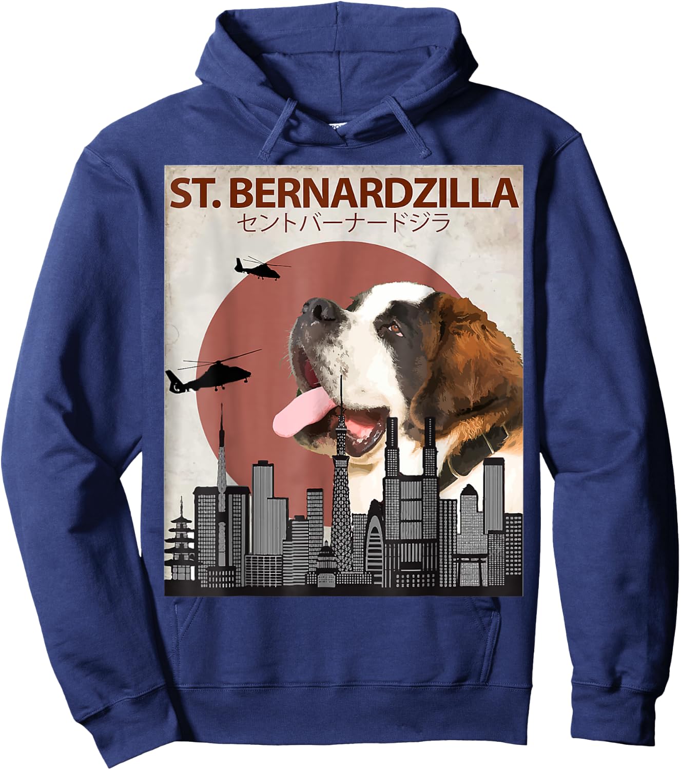 St. Bernardzilla Funny Saint Bernard Dog Lovers Surprise Men Women Girls Kids Hoodie - Hoodie | Navy