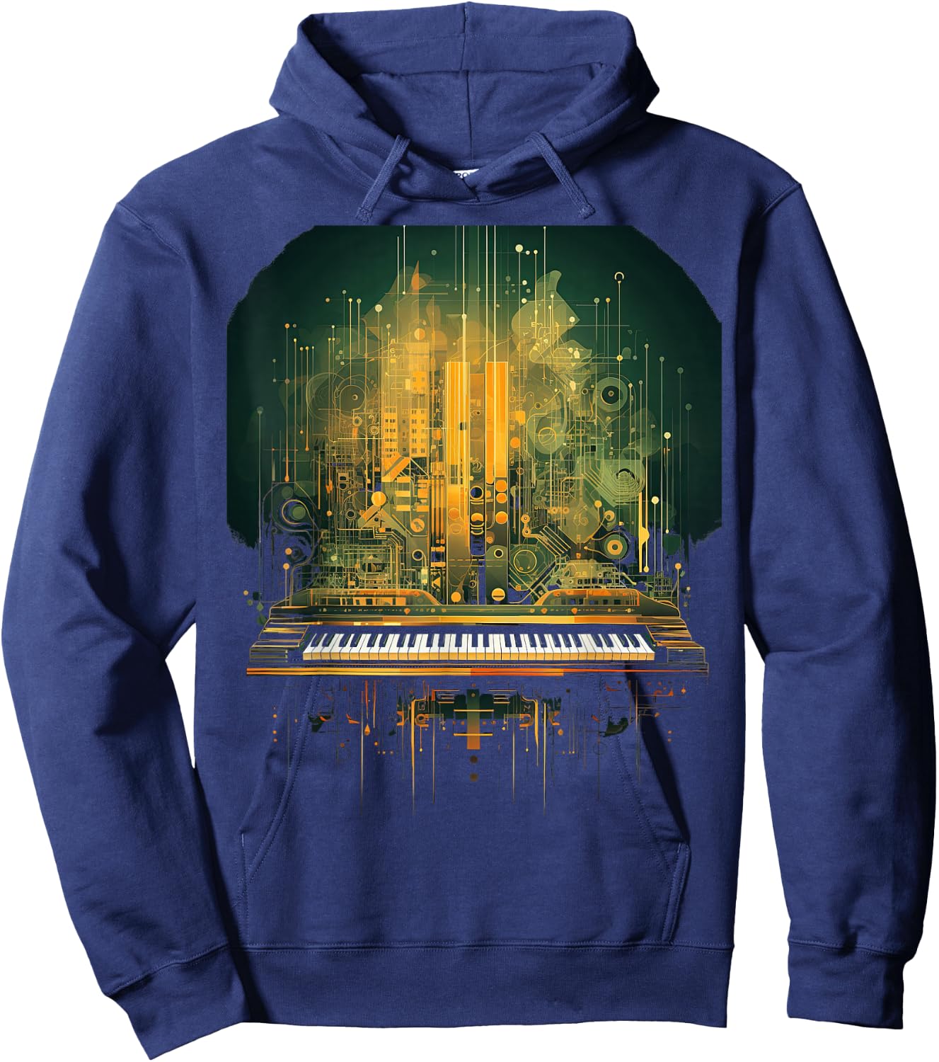 modular Synthesizer elektronische Musik mit Keyboard analog Hoodie - Hoodie | Navy