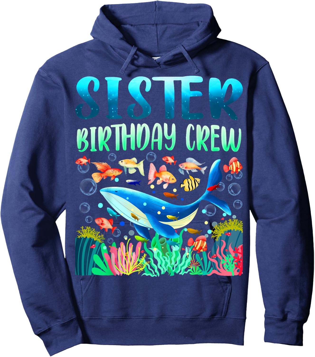 Sister Of The Birthday Boy Sea Fish Ocean Animals Aquarium Hoodie - Hoodie | Navy