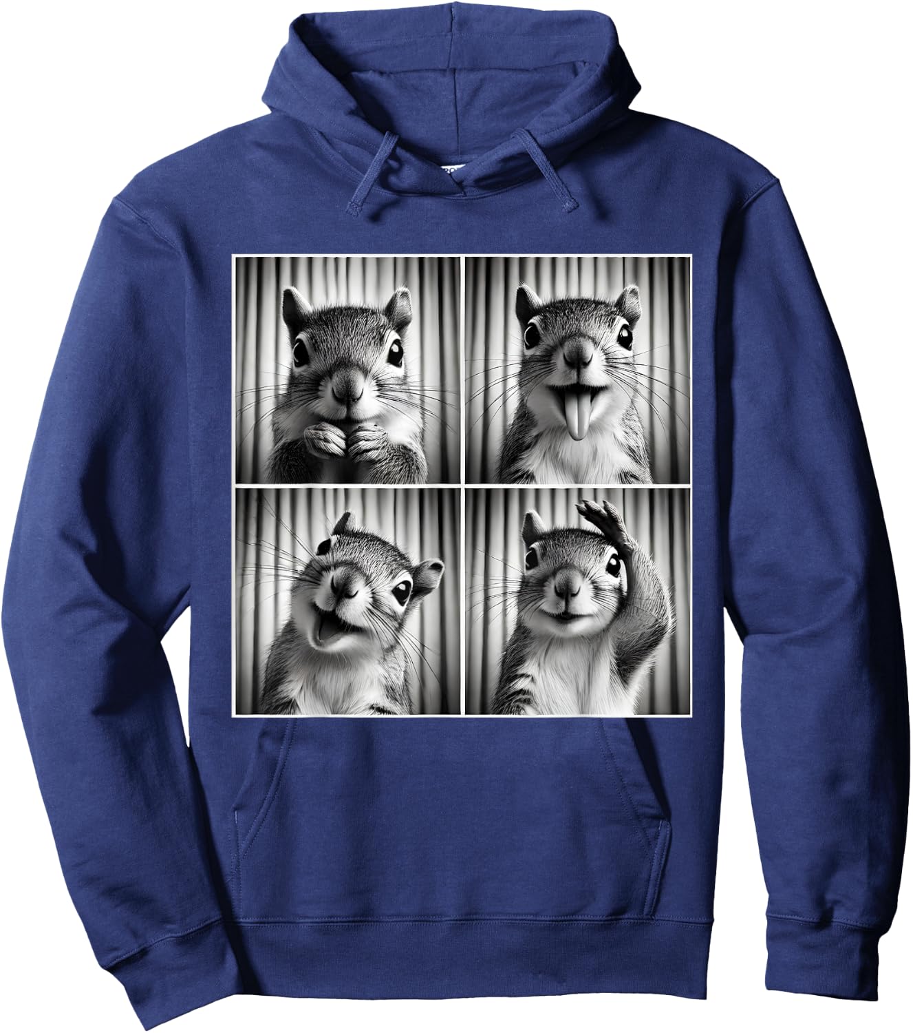 Cute Squirrel Selfie Photo Funny Photobooth Squirrel Lover Hoodie - Hoodie | Navy