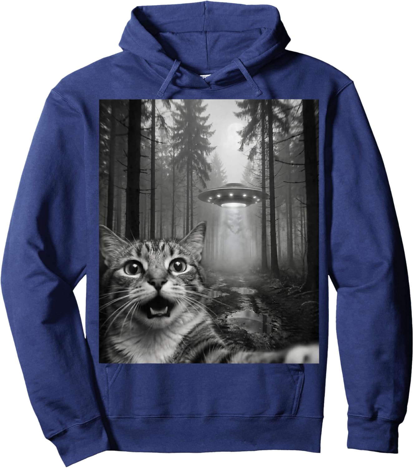 Chat Témoin OVNI Humour Paranormal Rencontre Insolite Hoodie - Hoodie | Navy