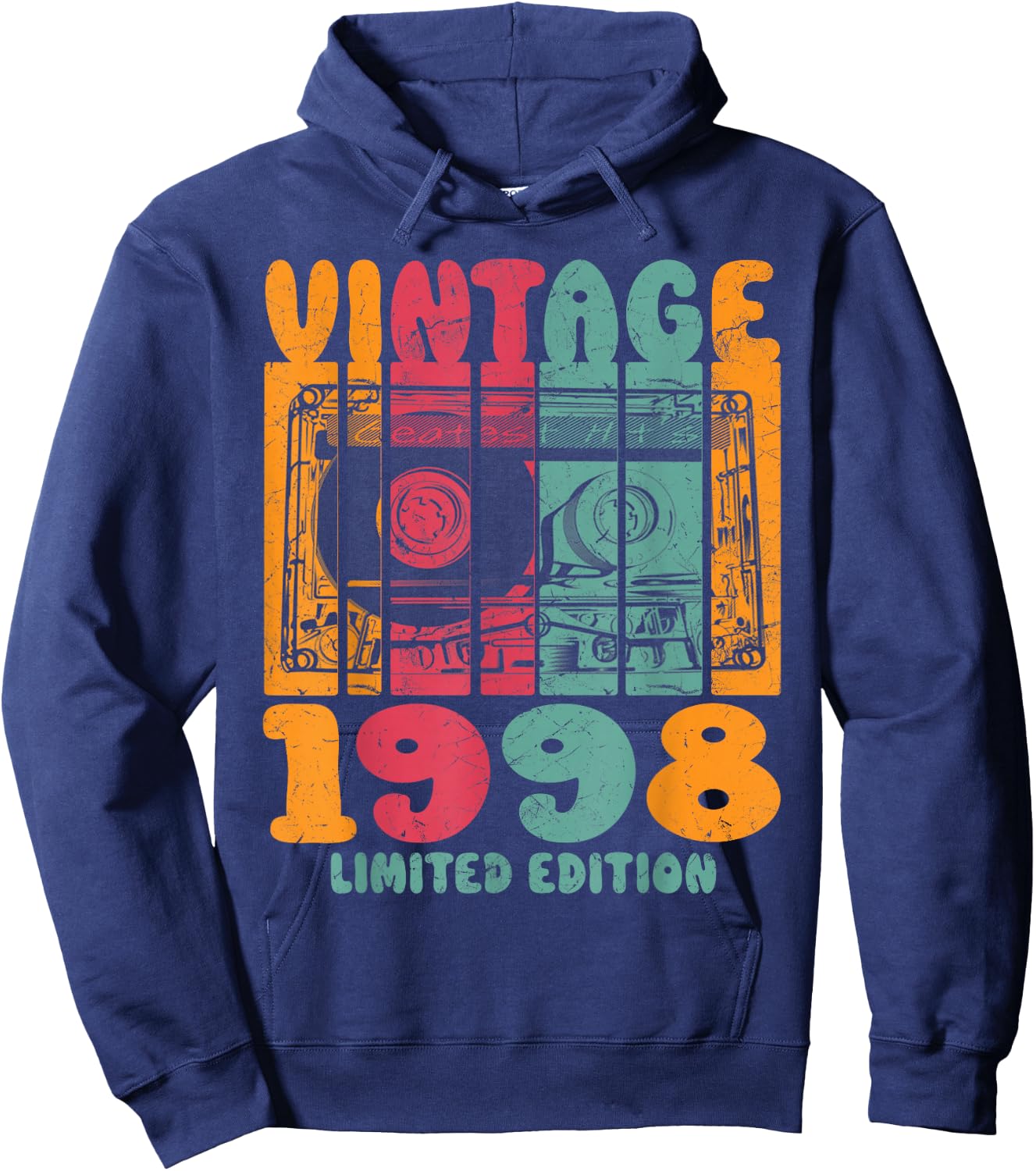 Vintage Greatest Hits 1998 Limited Edition Retro Birthday Hoodie - Hoodie | Navy