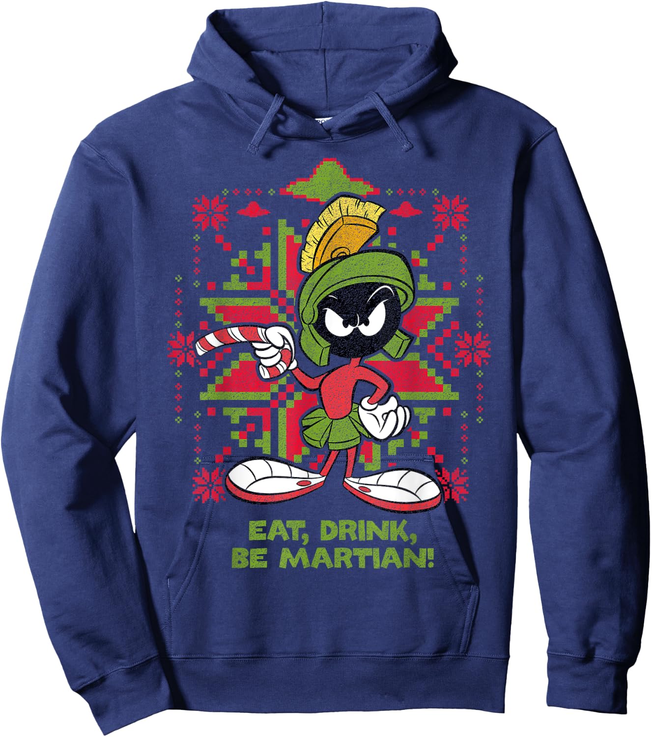 Marvin Martian Xmas Eat Dark Hoodie - Hoodie | Navy