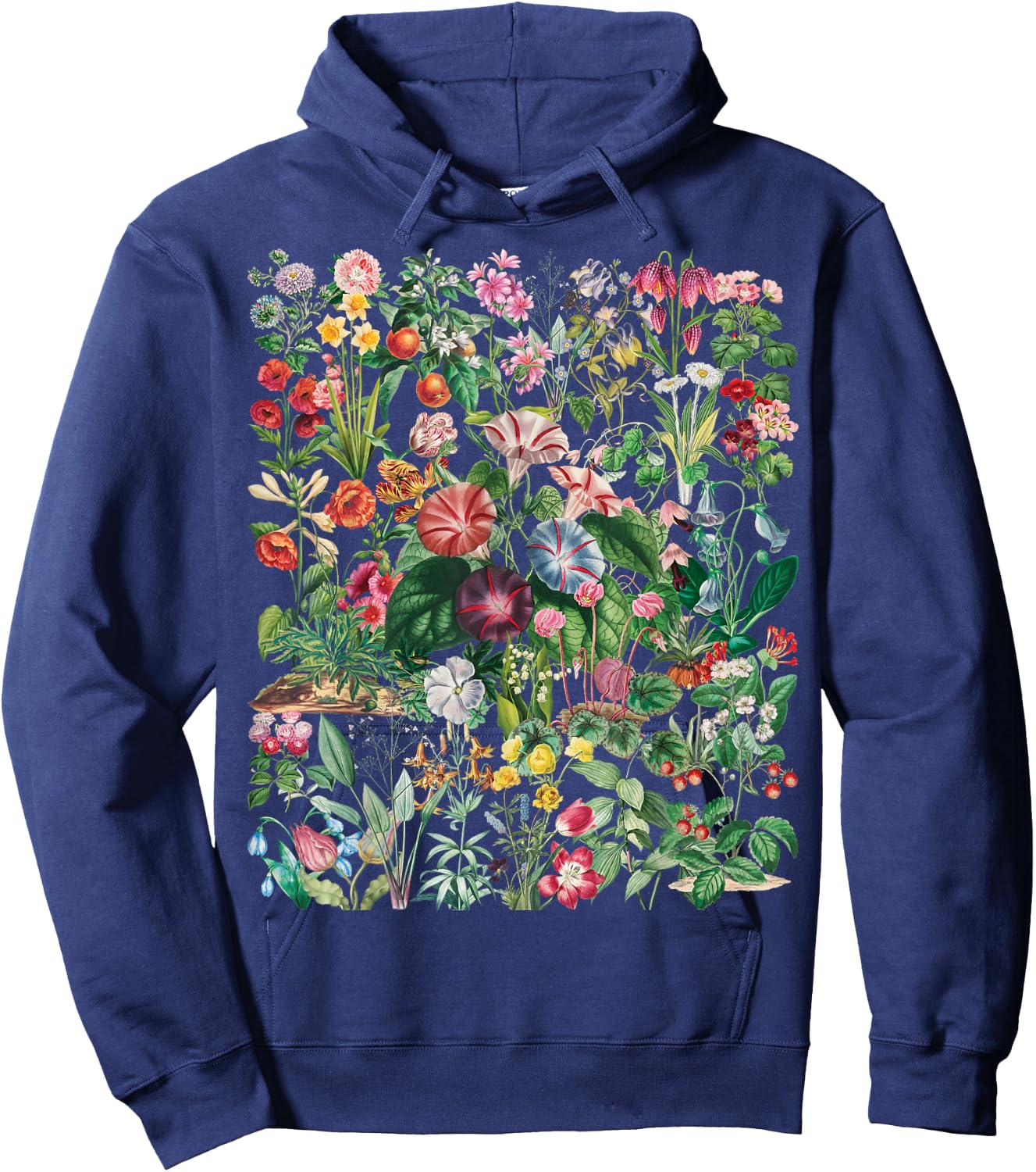 Vintage Inspired Flower Botanical Chart Gift Hoodie - Hoodie | Navy