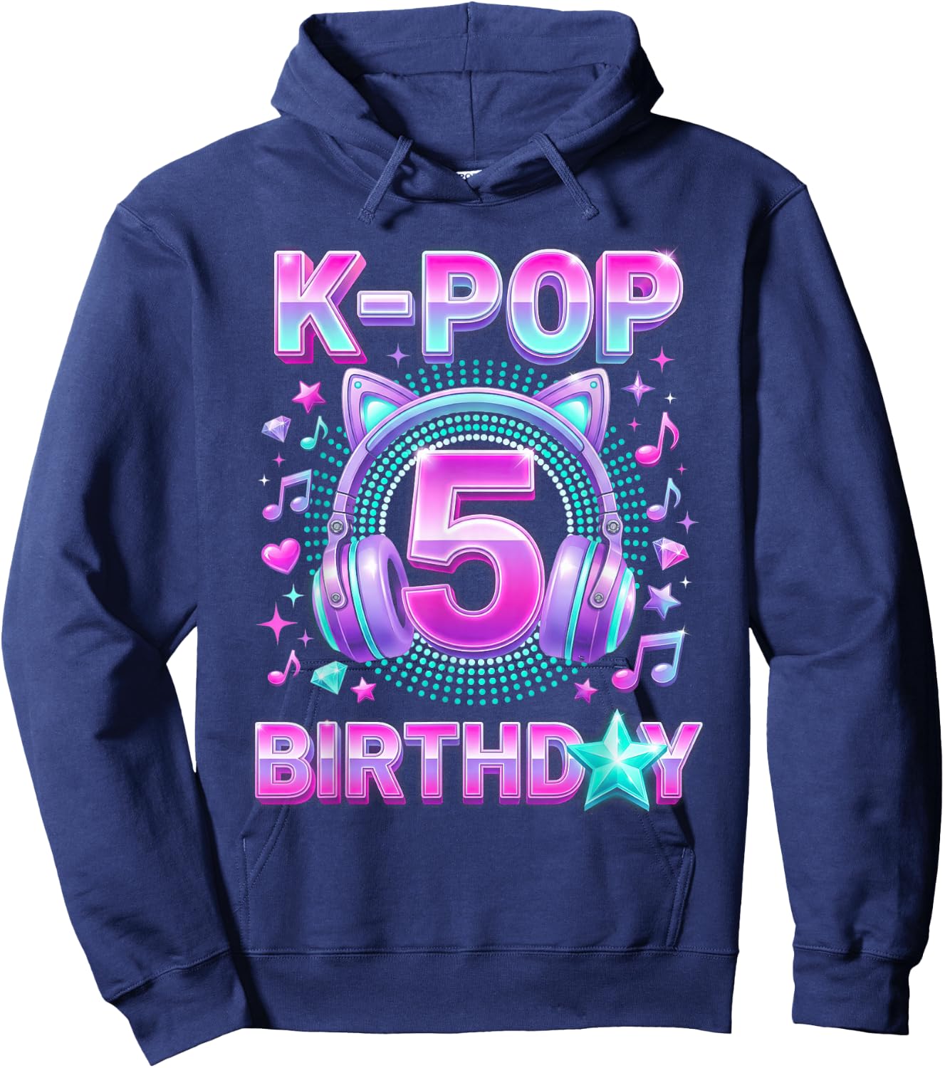 K-Pop 5. Geburtstag Mädchen 5 Jahre alt koreanische Musik Hoodie - Hoodie | Navy