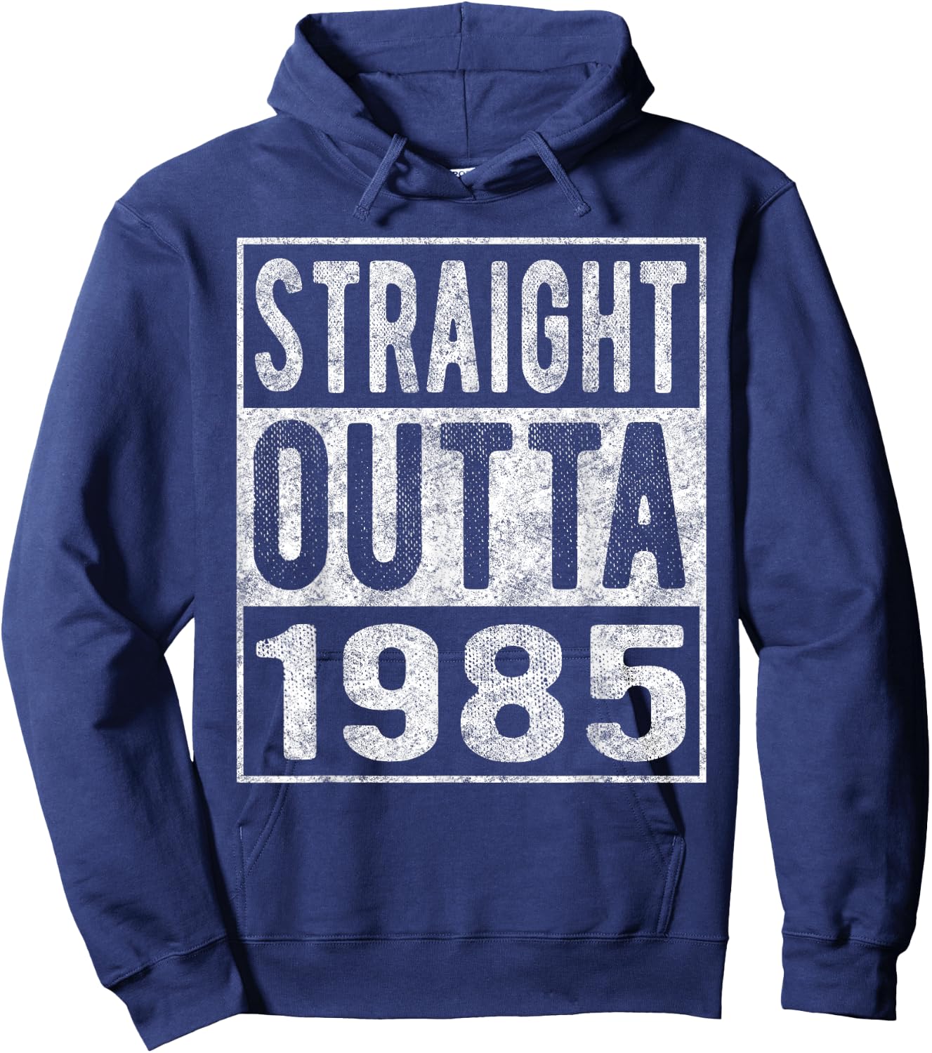 Straight Outta 1985, Fun Distressed Born 1985 Birthday Gift Hoodie - Hoodie | Navy