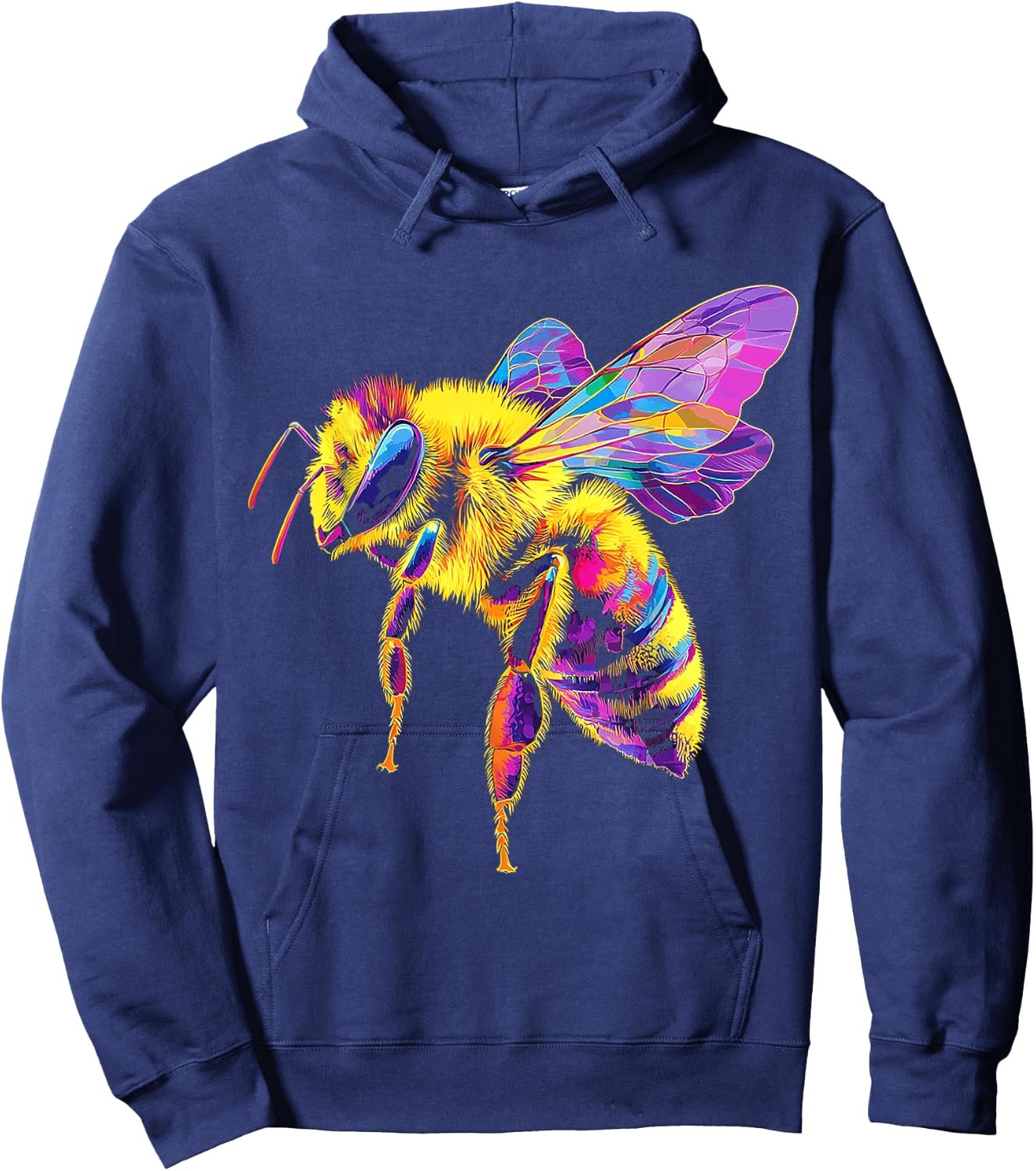 Bee Animal Motif Geometric Artwork Bee Hoodie - Hoodie | Navy
