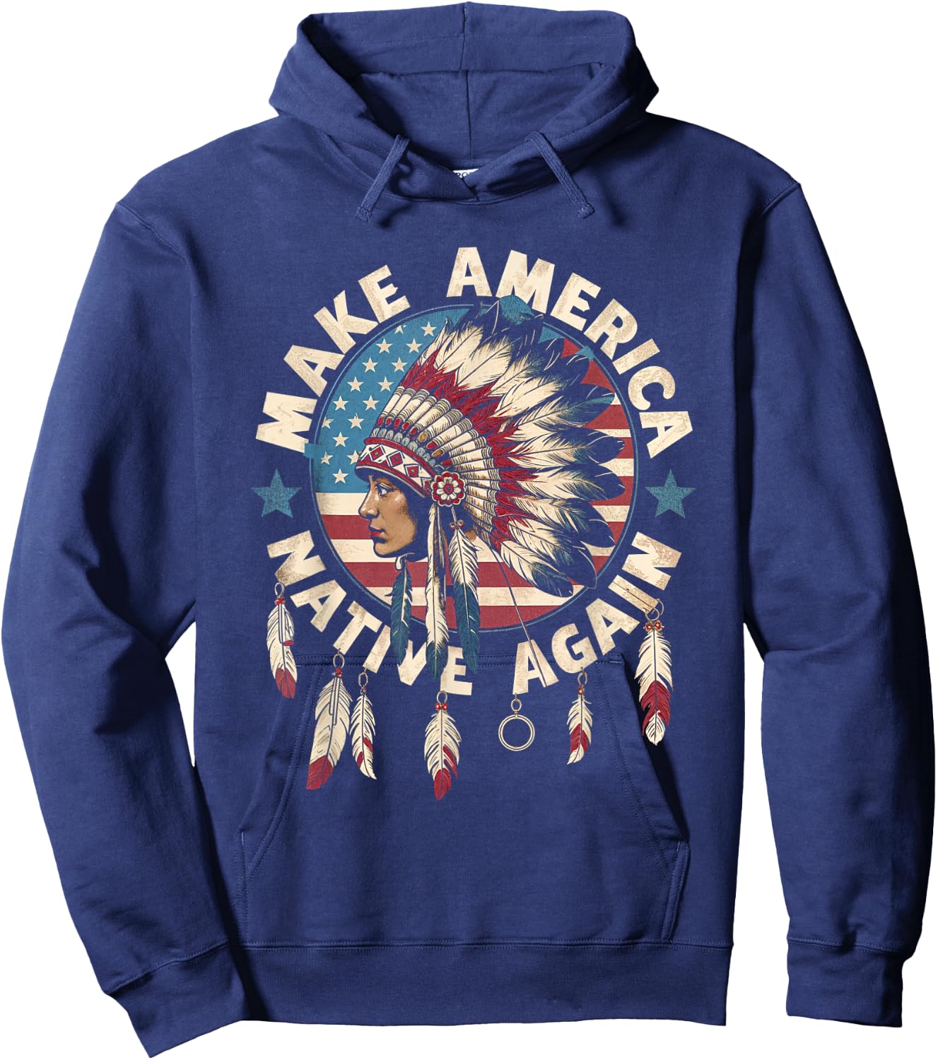 Make America Native Again Indigenous Heritage Culture Pride Hoodie - Hoodie | Navy