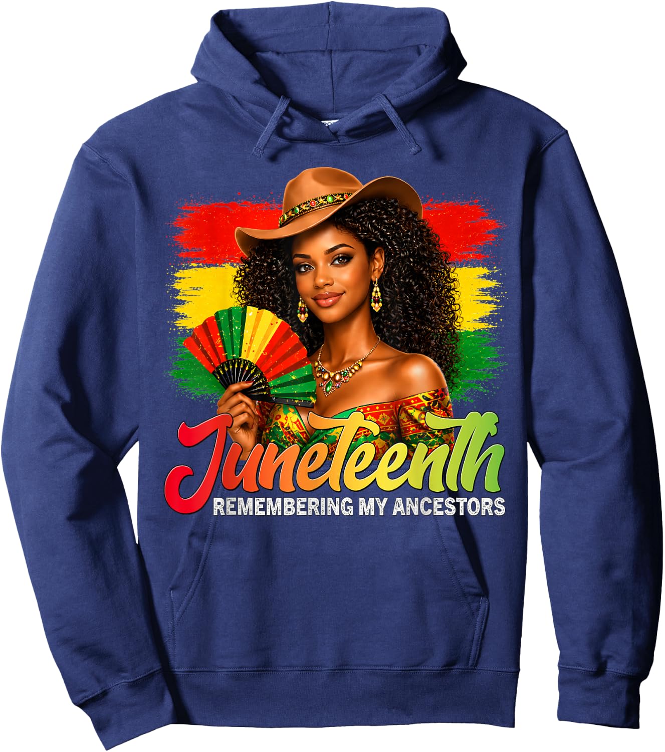 Juneteenth Remembering My Ancestors Black Women Juneteenth Hoodie - Hoodie | Navy
