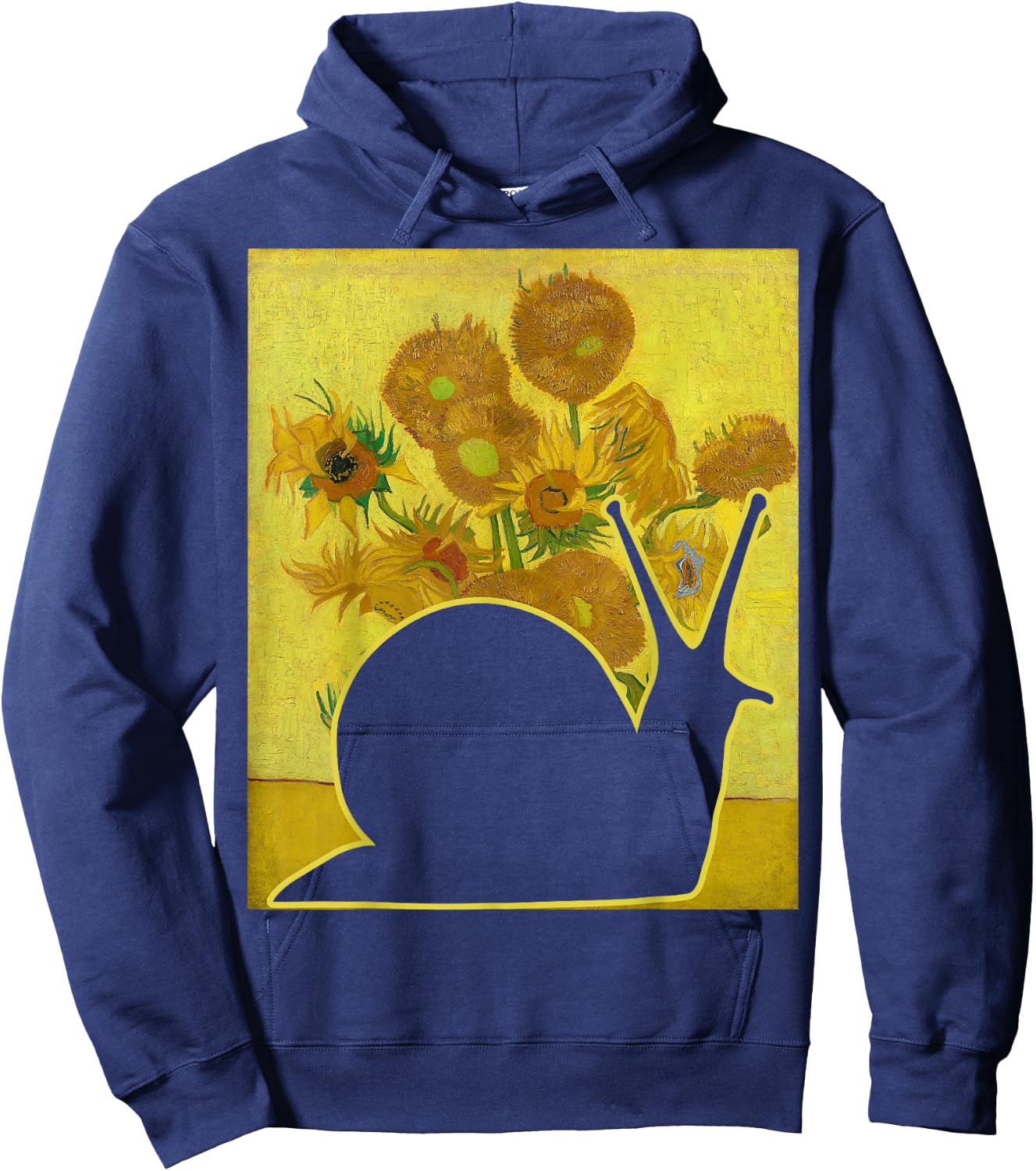 Snail Sunflowers Snail Lover Malacology Snail Painting Hoodie - Hoodie | Navy