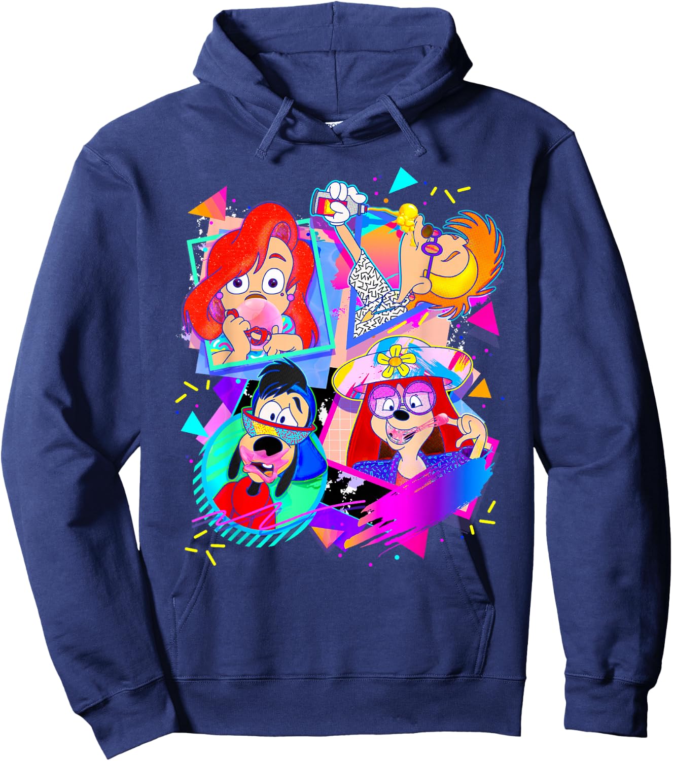 Disney A Goofy Movie Bubble Gum Retro Nineties , Black, S Hoodie - Hoodie | Navy