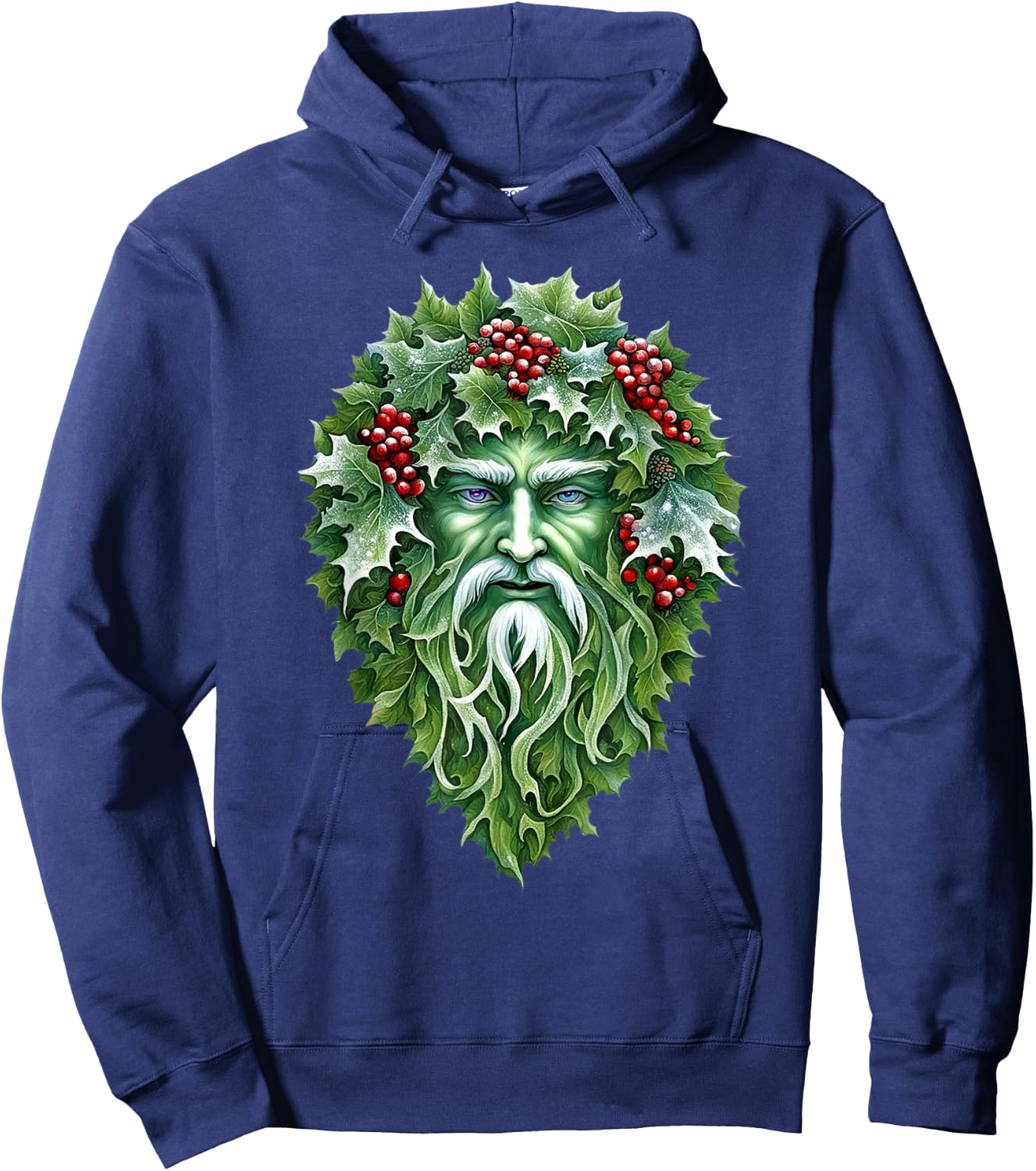 Yule Holly King Green Hoodie - Hoodie | Navy