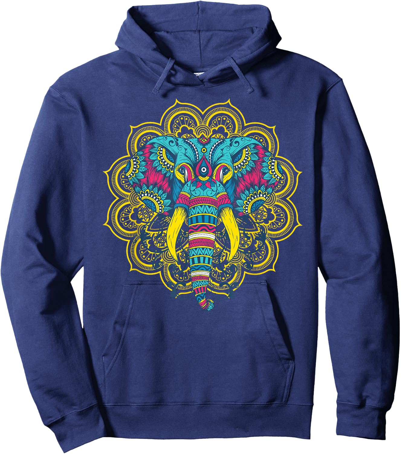 Wir Lieben Elefanten Elephant Mandala Pattern India Hinduism Yoga Gift Hoodie - Hoodie | Navy