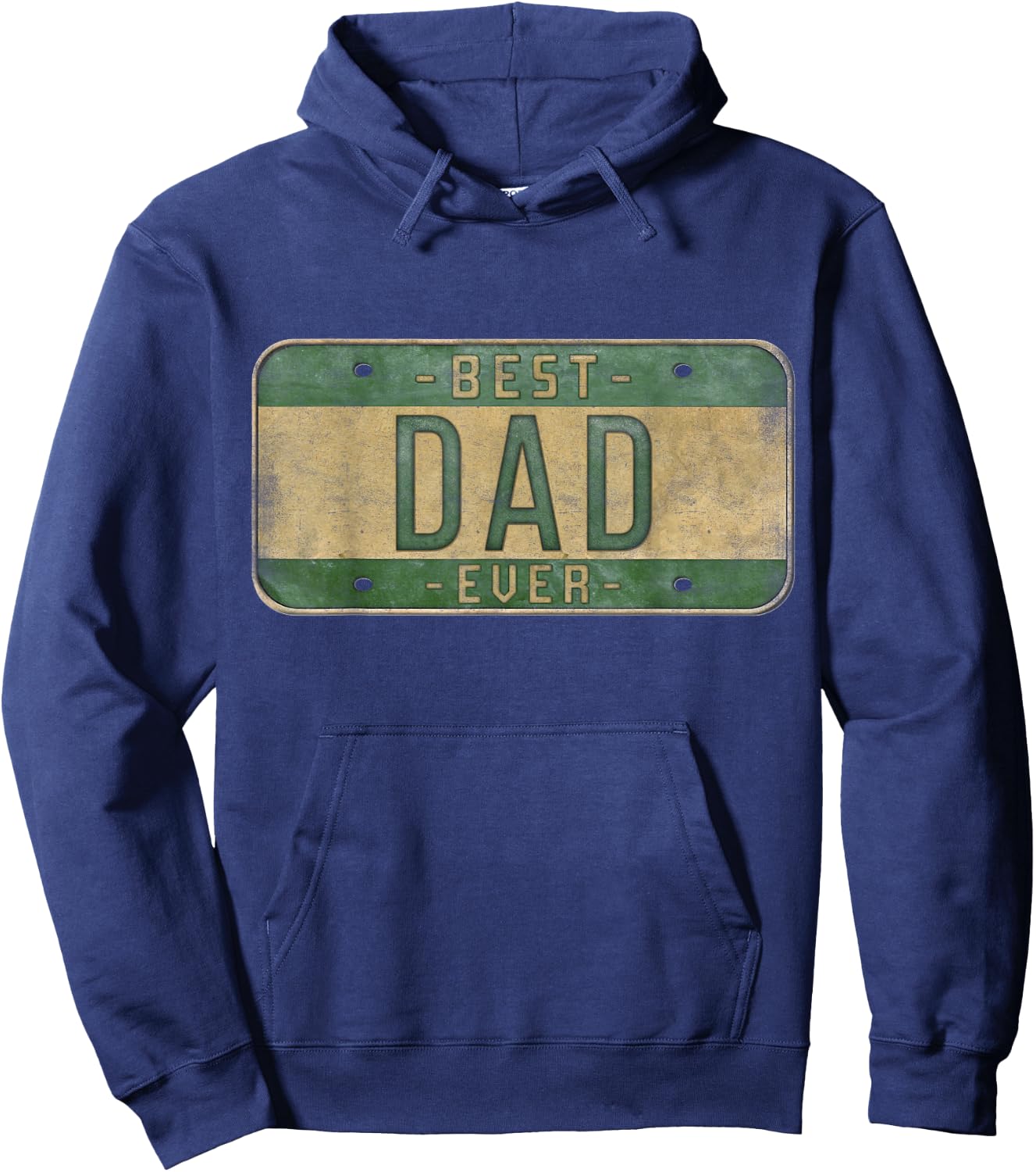 Best Dad Eever Vintage Car Plate Father's Day Papa Hoodie - Hoodie | Navy