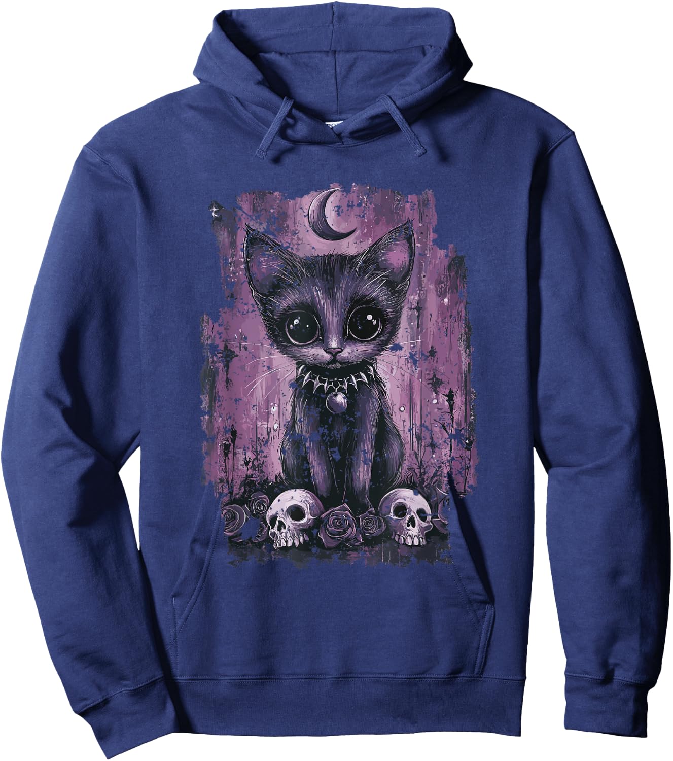 Sweet Gothic Cat , Black, S Hoodie - Hoodie | Navy