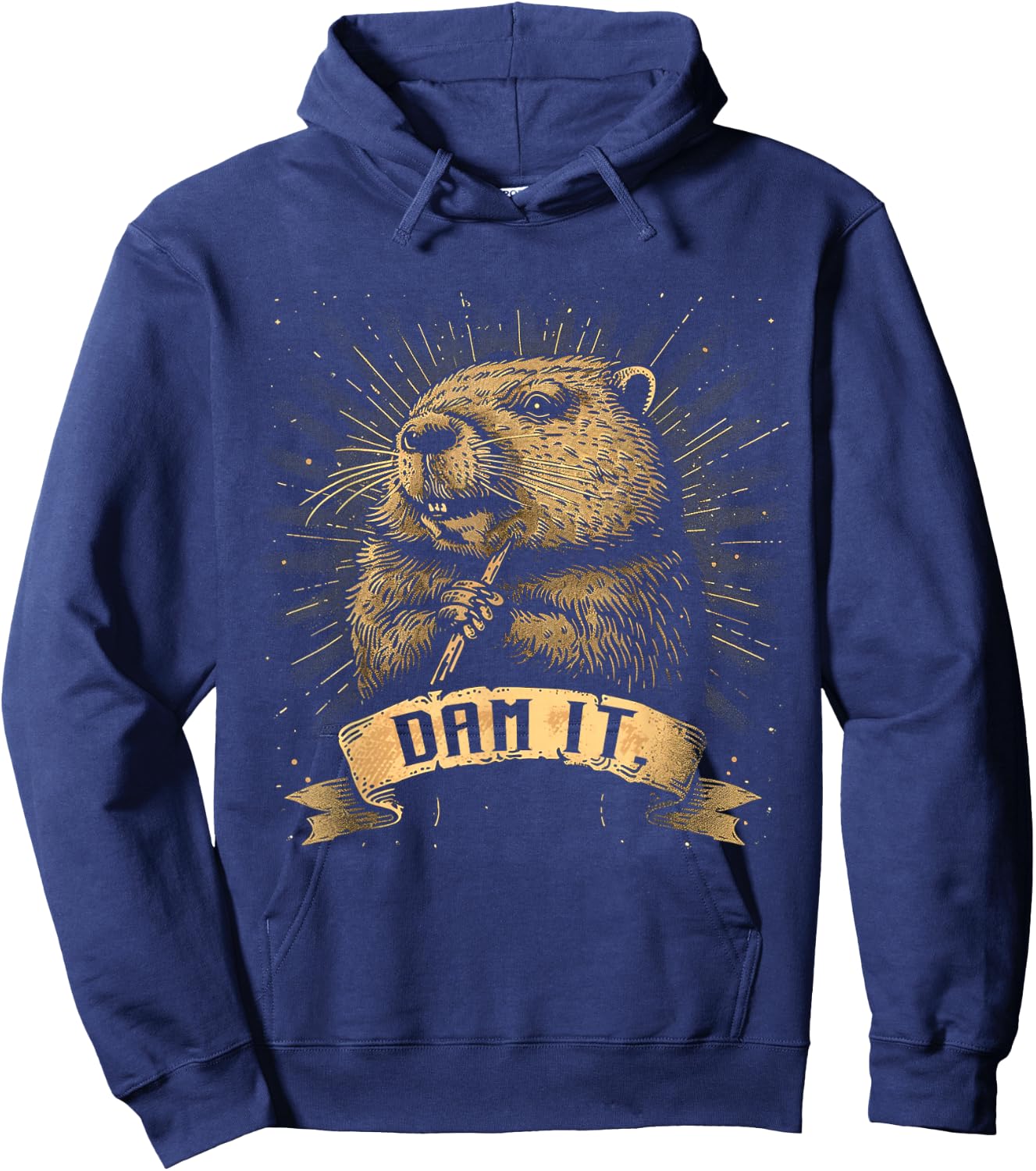 Damn It Vintage Beavers Funny Outfits Lovely Animals Beaver Hoodie - Hoodie | Navy