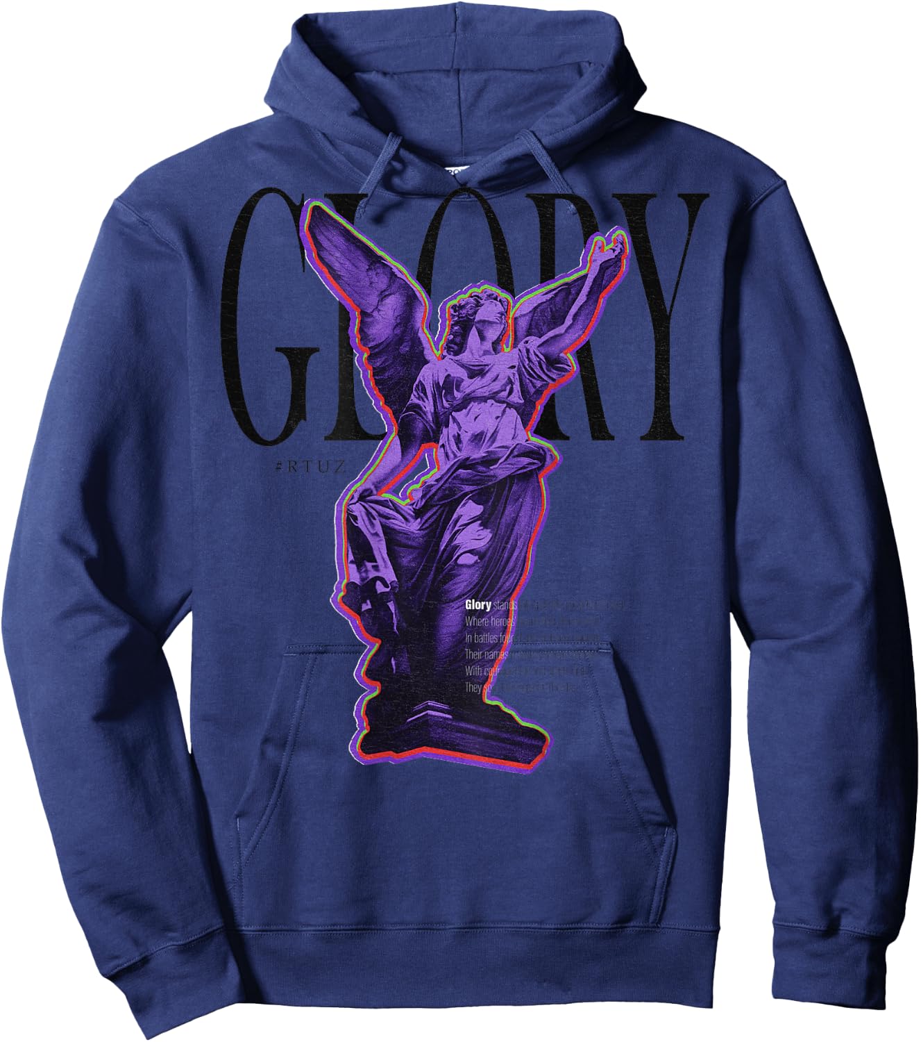 Back Print Angel Y2K Streetwear Aesthetic Women's Men's Angel Hoodie - Hoodie | Navy