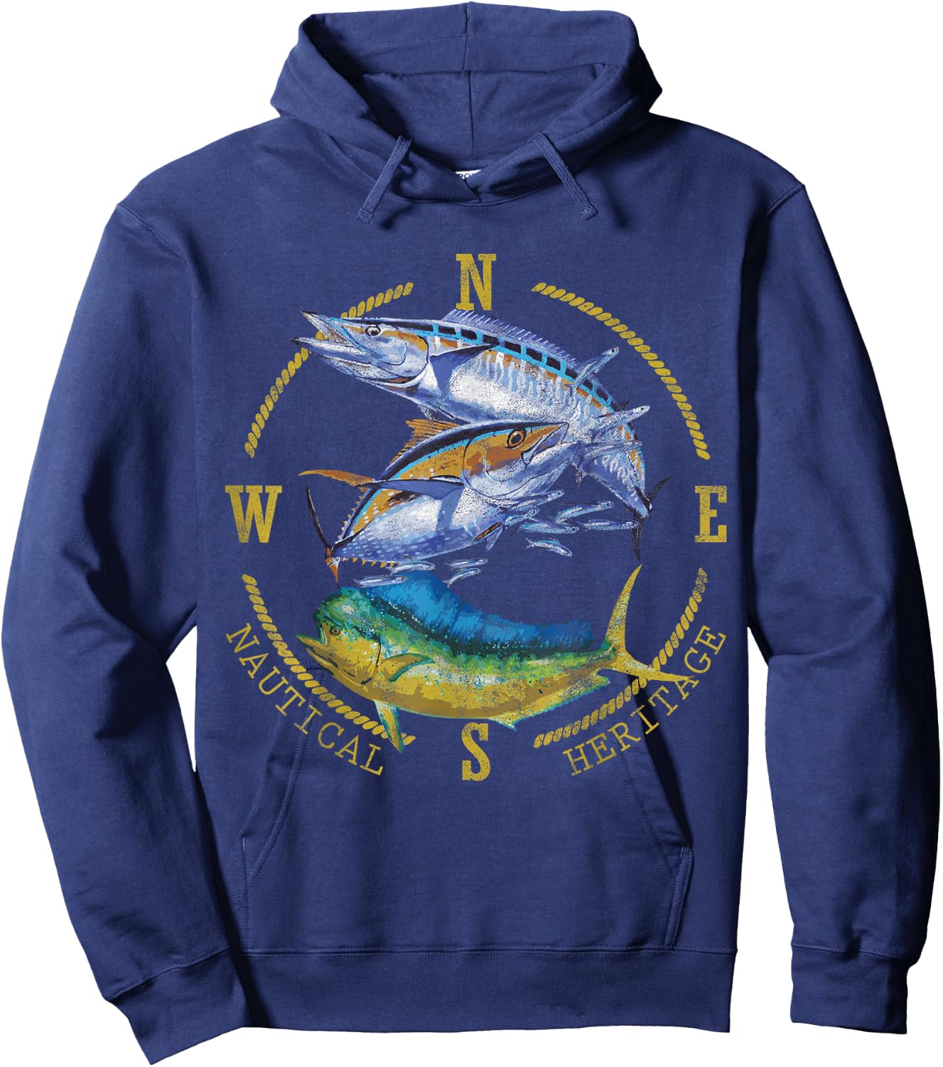 Fish Mahi Mahi Tuna Kingfish Nautical Heritage Fishing Gift Hoodie - Hoodie | Navy