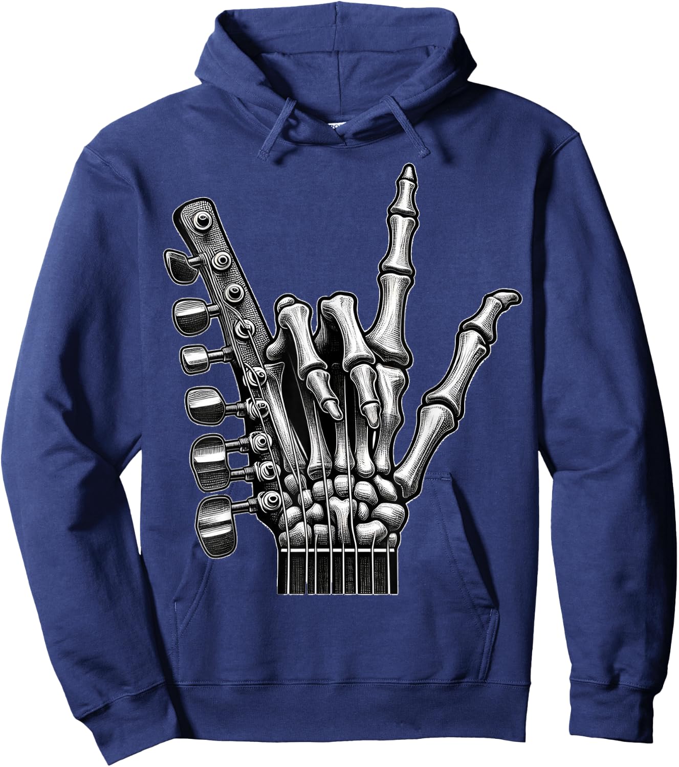 Skeleton Hand Rock On Design for Music Lovers Hoodie - Hoodie | Navy