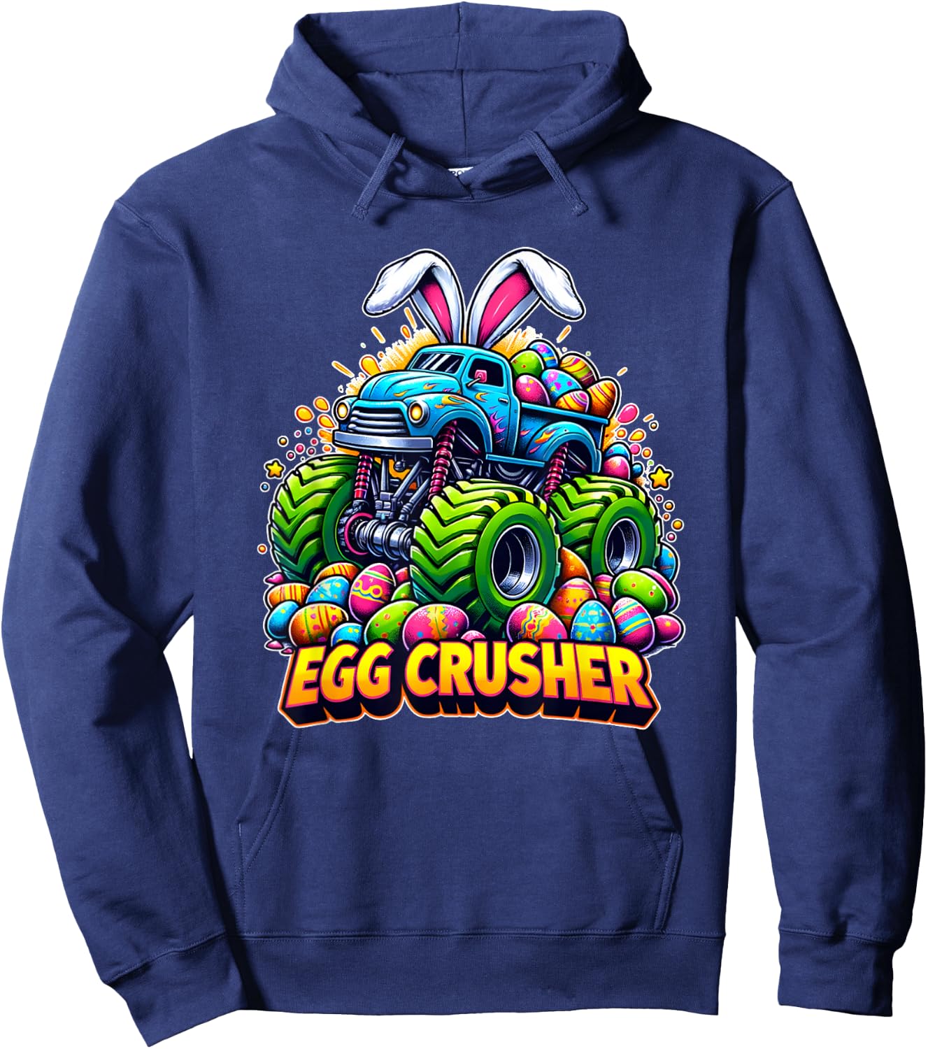 Easter Bunny Monster Truck Funny easter day toddler Hoodie - Hoodie | Navy