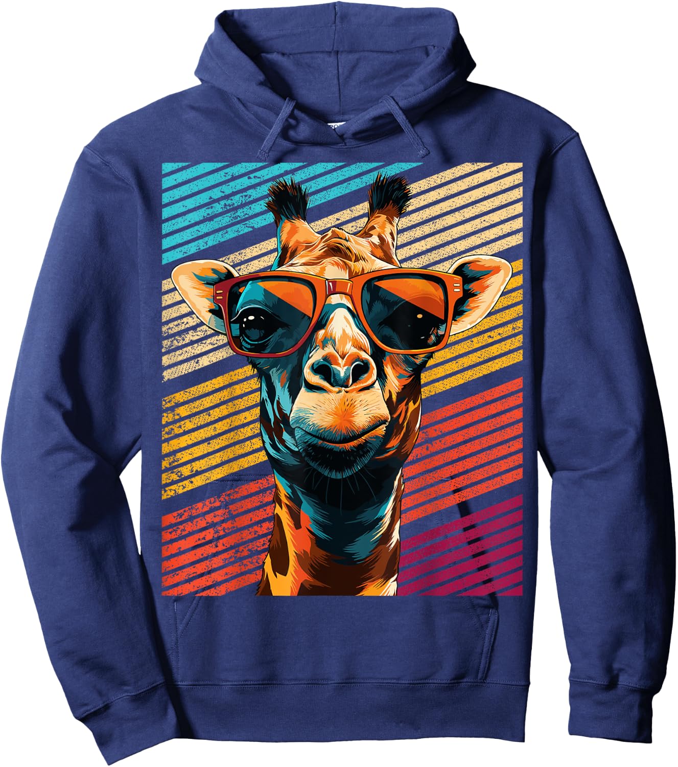 Retro Giraffe Sonnenbrille Hoodie - Hoodie | Navy