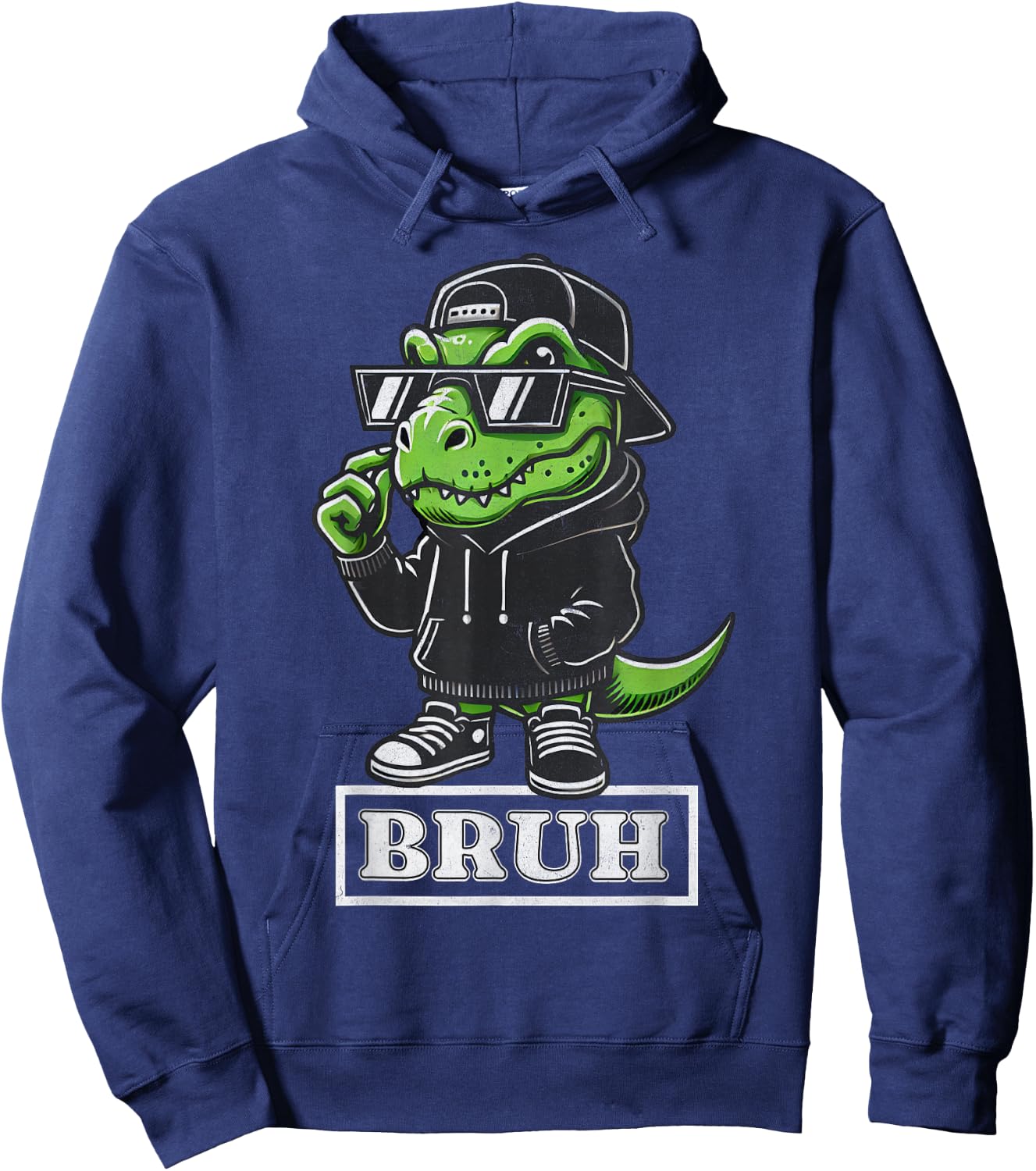 Bruh T Rex Dinosaur Teen Sayings Teenage Boys Funny Kids Hoodie - Hoodie | Navy