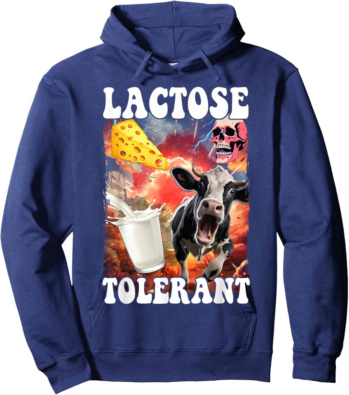 Lactose Tolerant , black Hoodie - Hoodie | Navy
