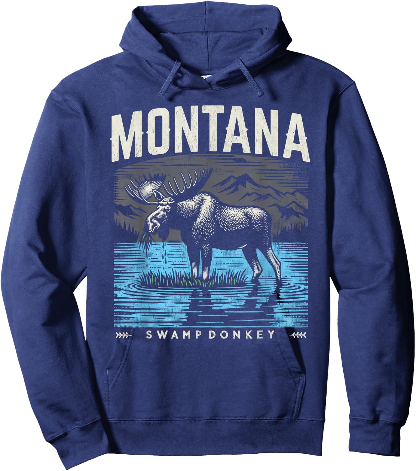 Montana Moose - The Original Swamp Donkey Hoodie - Hoodie | Navy