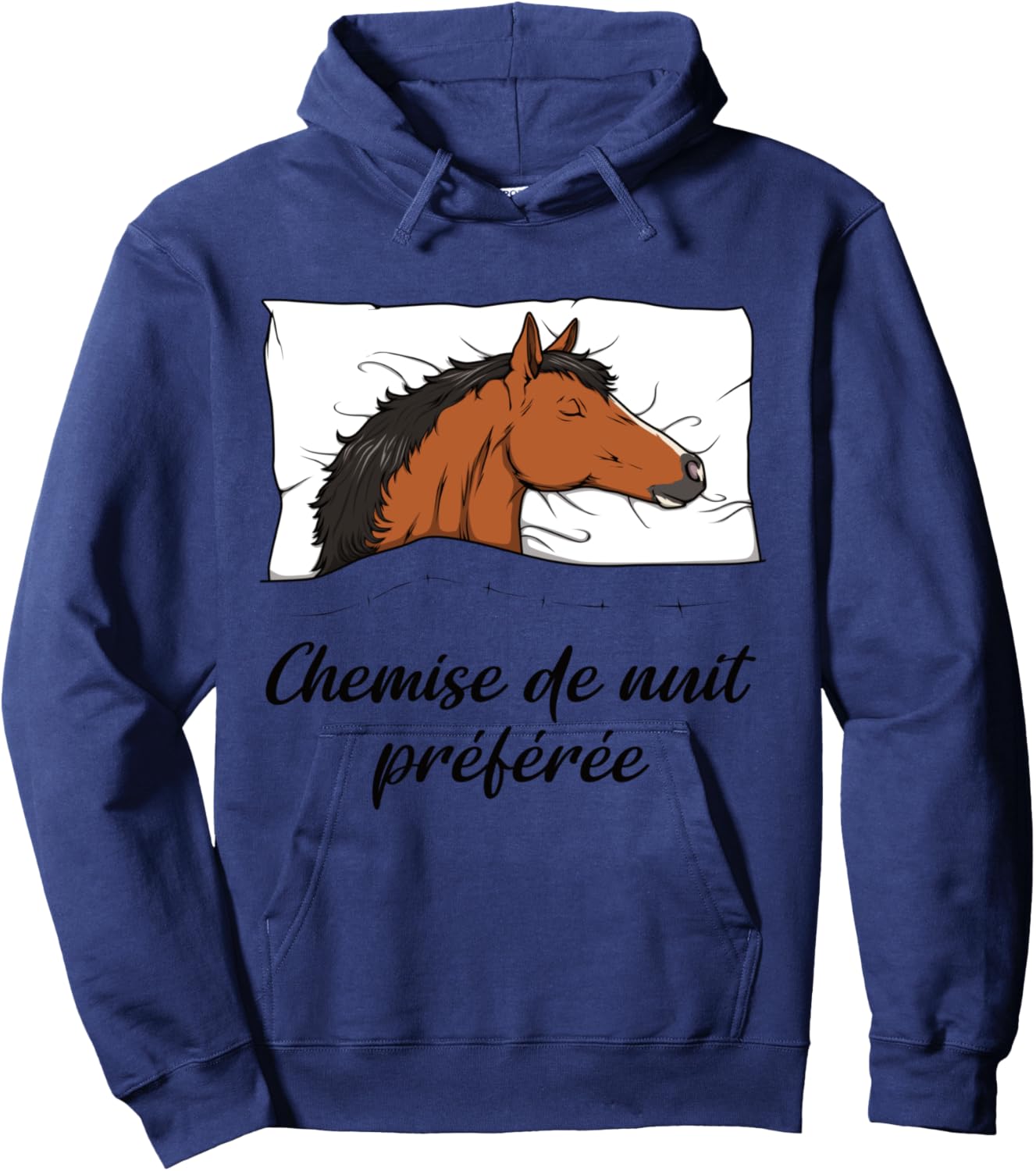 Horse Nightshirt, Horse Pyjamas Hoodie - Hoodie | Navy
